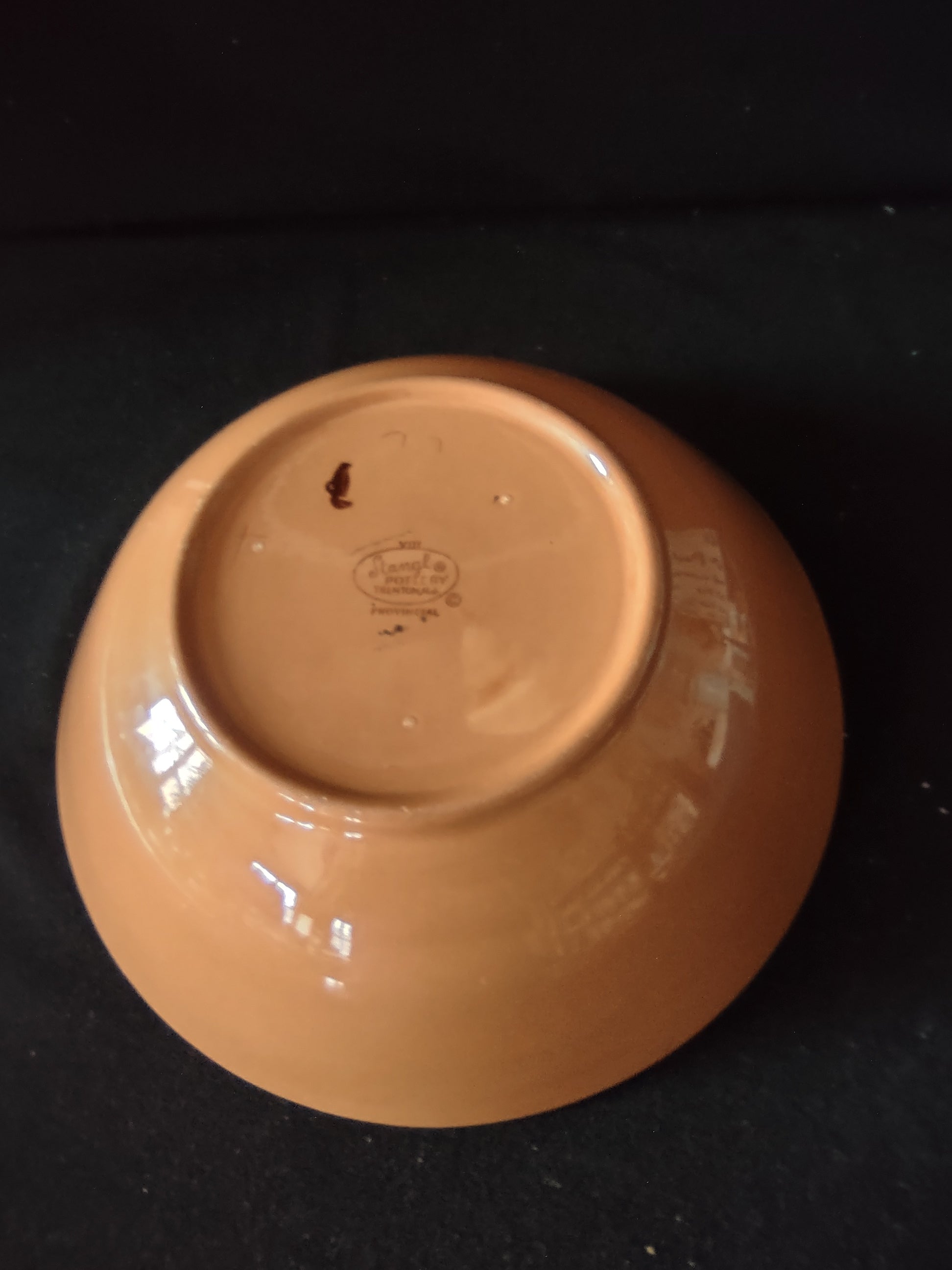 Vintage Stangl Pottery Provincial Serving Bowl Yellow & Burgundy [6593]