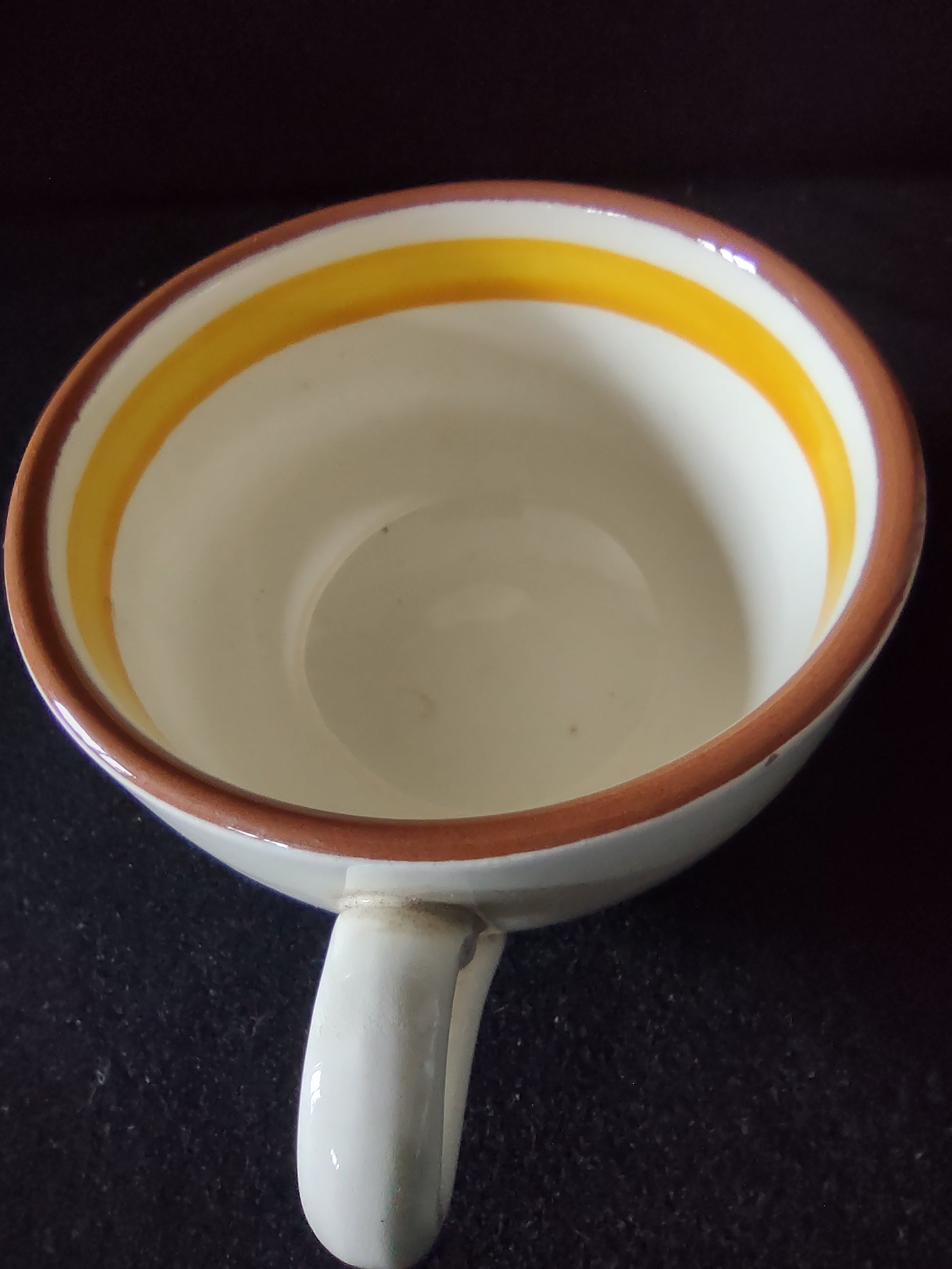 Vintage Stangl Pottery Provincial Yellow Brown Cups Set of 2 [6594]