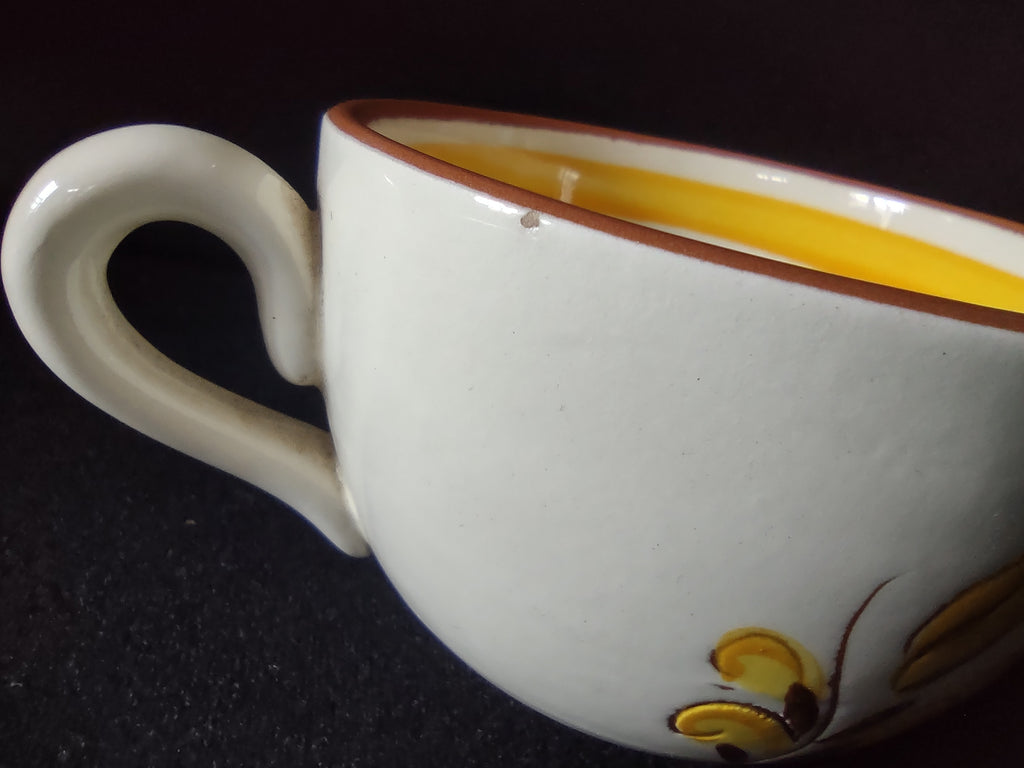 Vintage Stangl Pottery Provincial Yellow Brown Cups Set of 2 [6594]