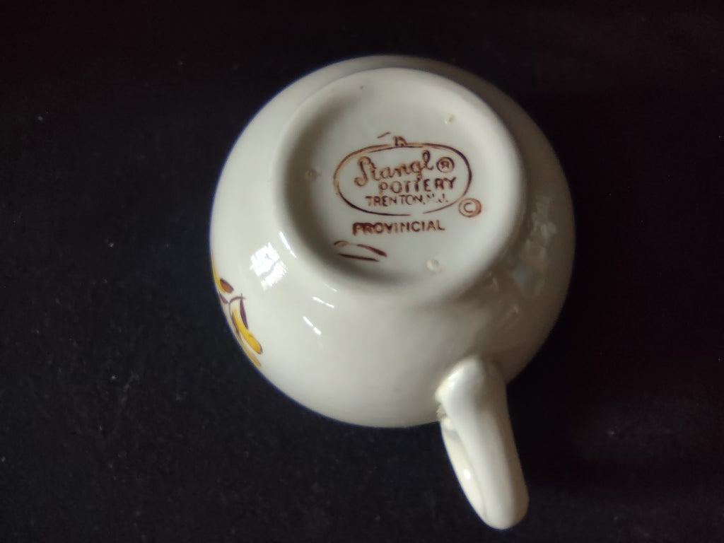 Vintage Stangl Pottery Provincial Yellow Brown Cups Set of 2 [6594]
