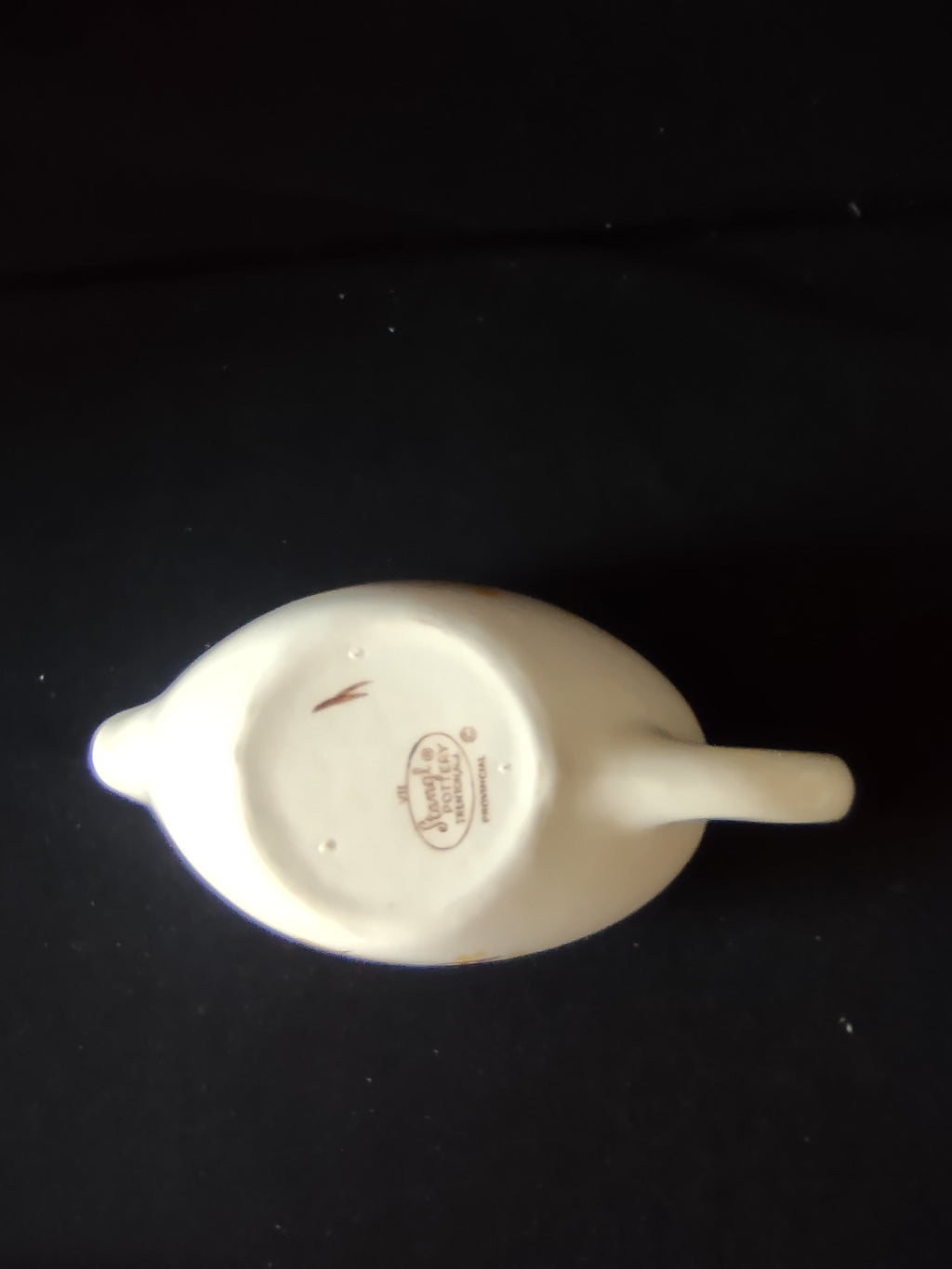 Vintage Stangl Pottery Provincial Gravy Boat w/ Liner Yellow Leaf [6596]
