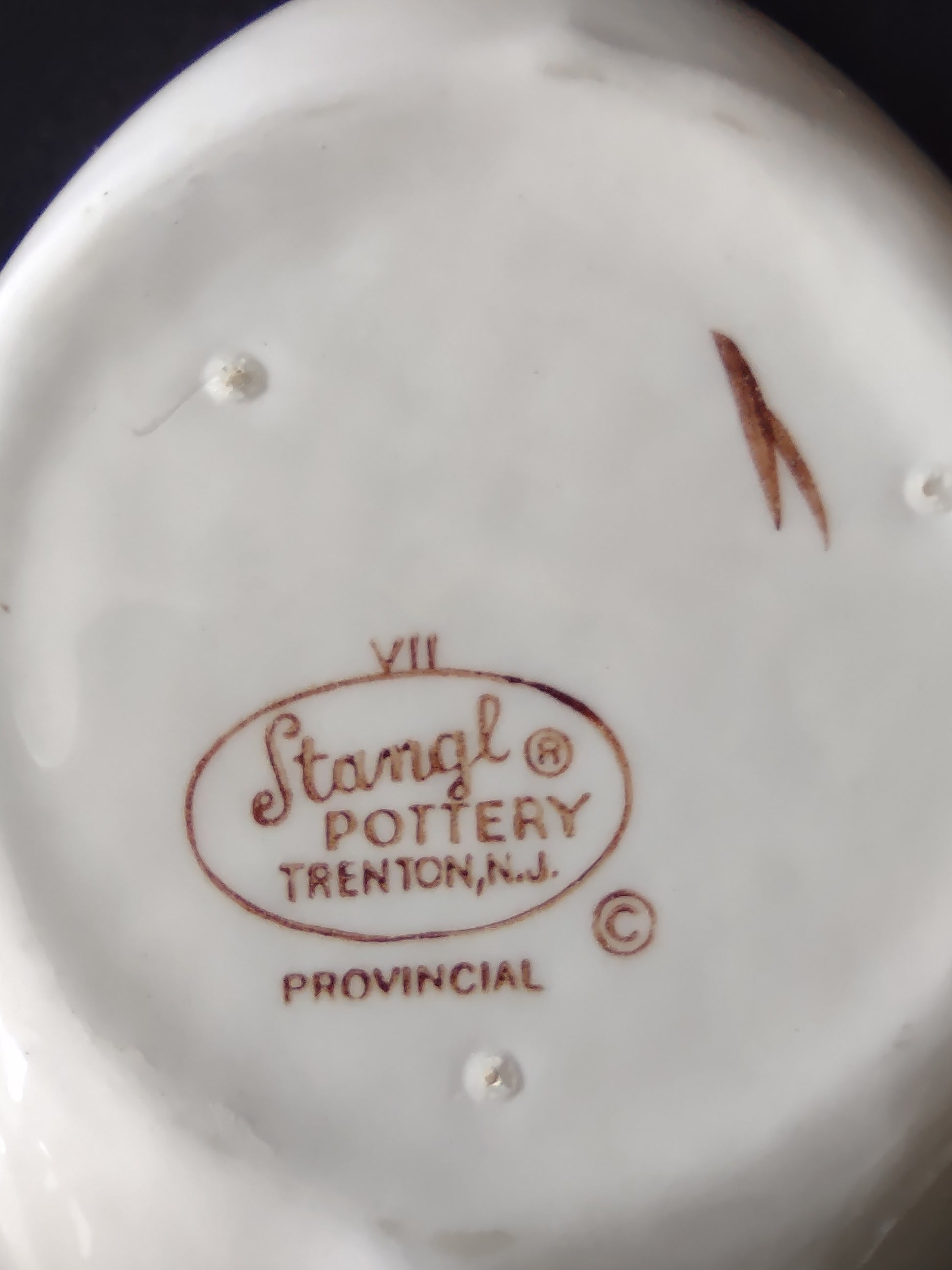Vintage Stangl Pottery Provincial Gravy Boat w/ Liner Yellow Leaf [6596]