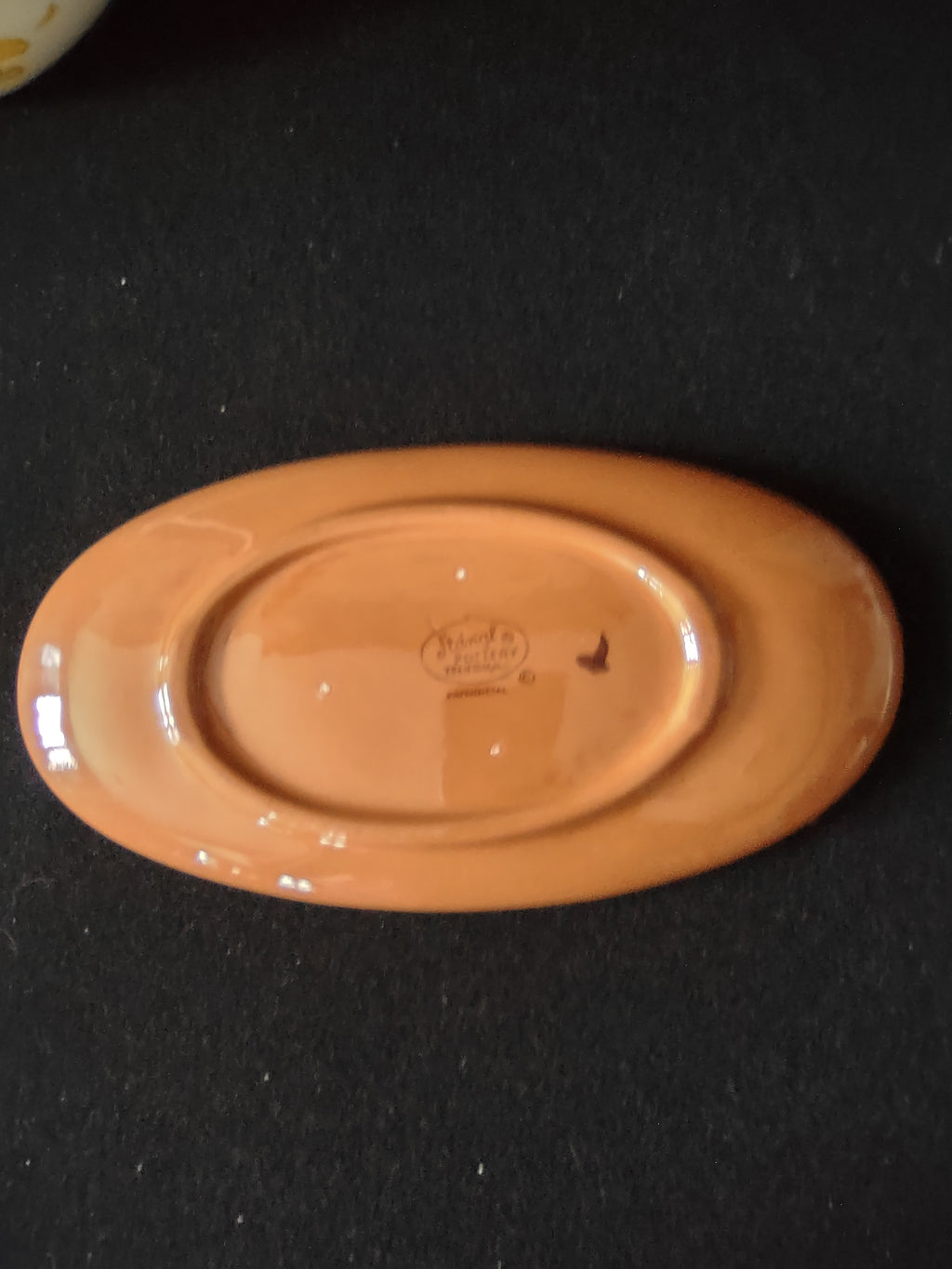 Vintage Stangl Pottery Provincial Gravy Boat w/ Liner Yellow Leaf [6596]
