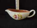 Vintage Stangl Pottery Provincial Gravy Boat Yellow & Red Leaf 1957 [6597]