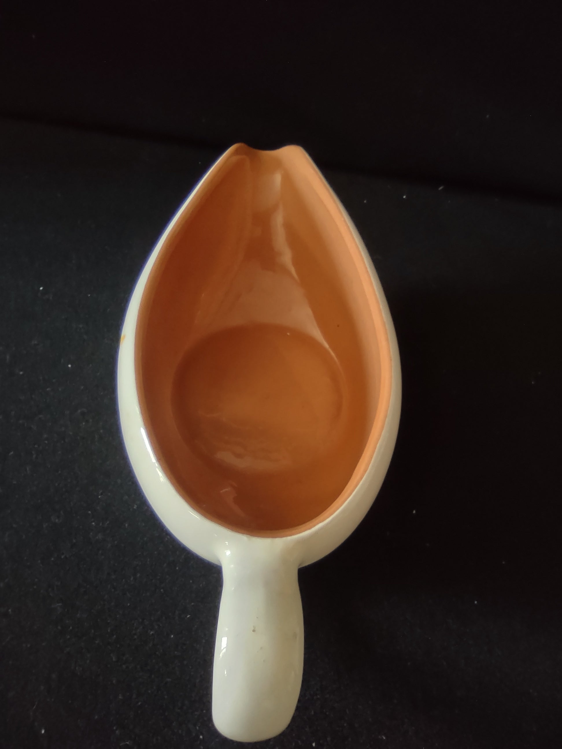 Vintage Stangl Pottery Provincial Gravy Boat Yellow & Red Leaf 1957 [6597]