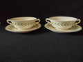 Vintage Syracuse China Old Ivory Bullion Soup Cup & Saucer Set of 2 [6599]