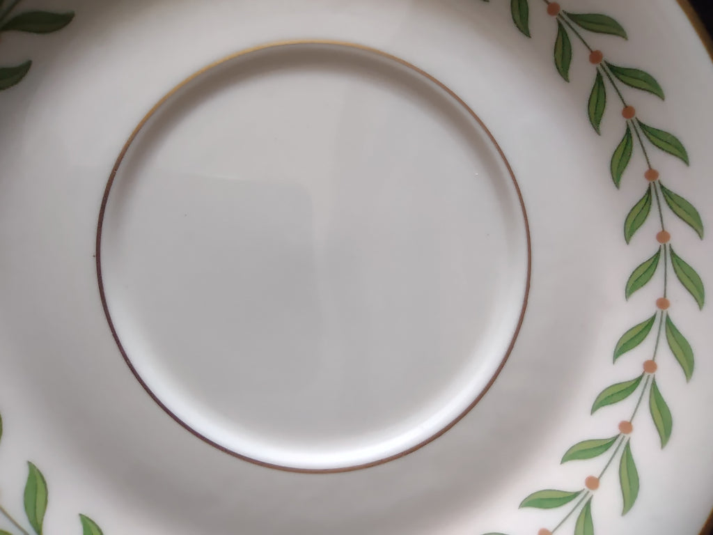 Vintage Syracuse China Old Ivory Bullion Soup Cup & Saucer Set of 2 [6599]