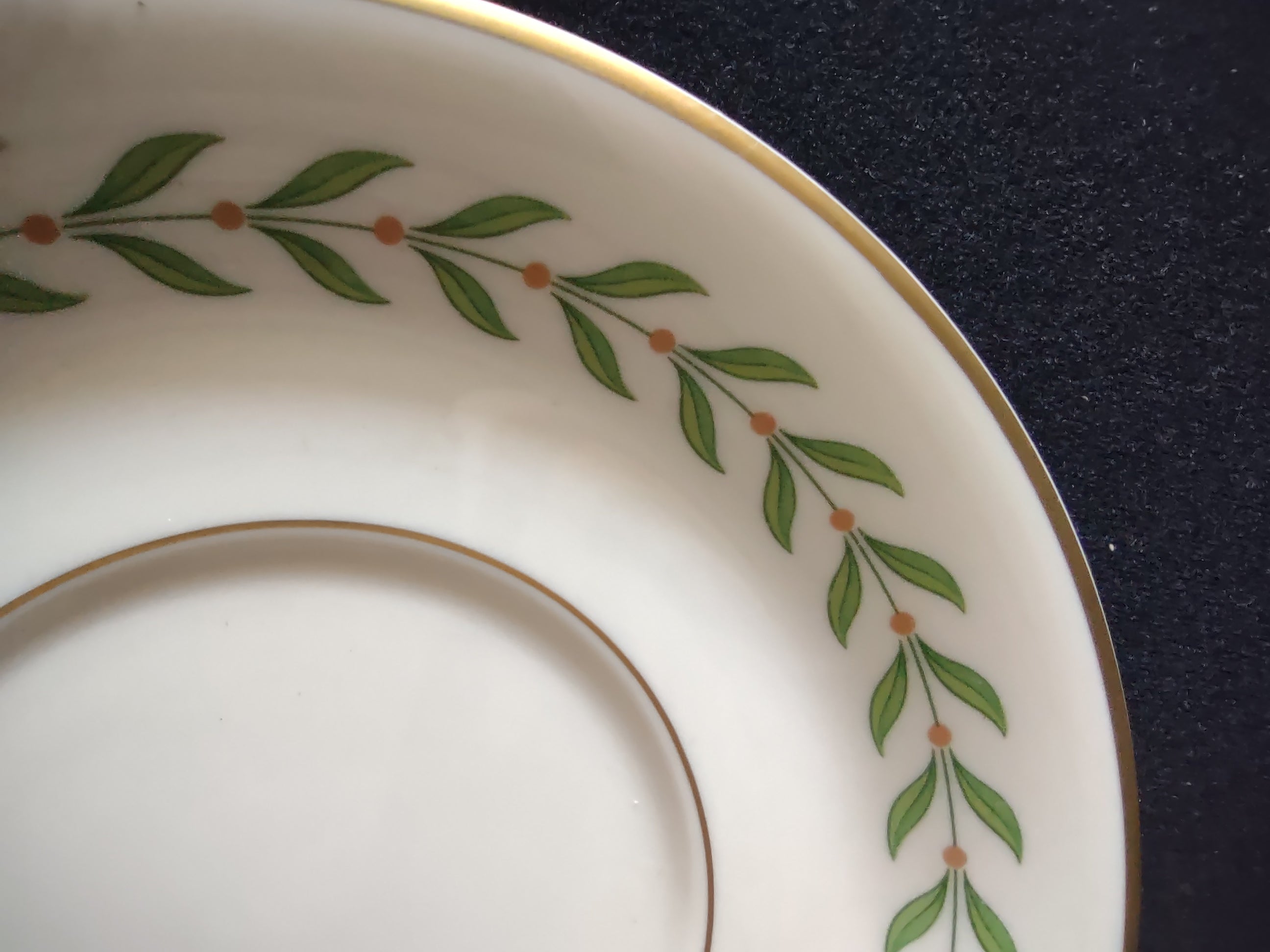Vintage Syracuse China Old Ivory Bullion Soup Cup & Saucer Set of 2 [6599]