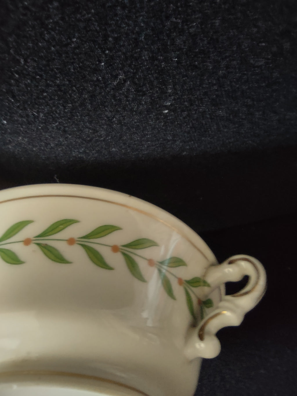 Vintage Syracuse China Old Ivory Bullion Soup Cup & Saucer Set of 2 [6599]