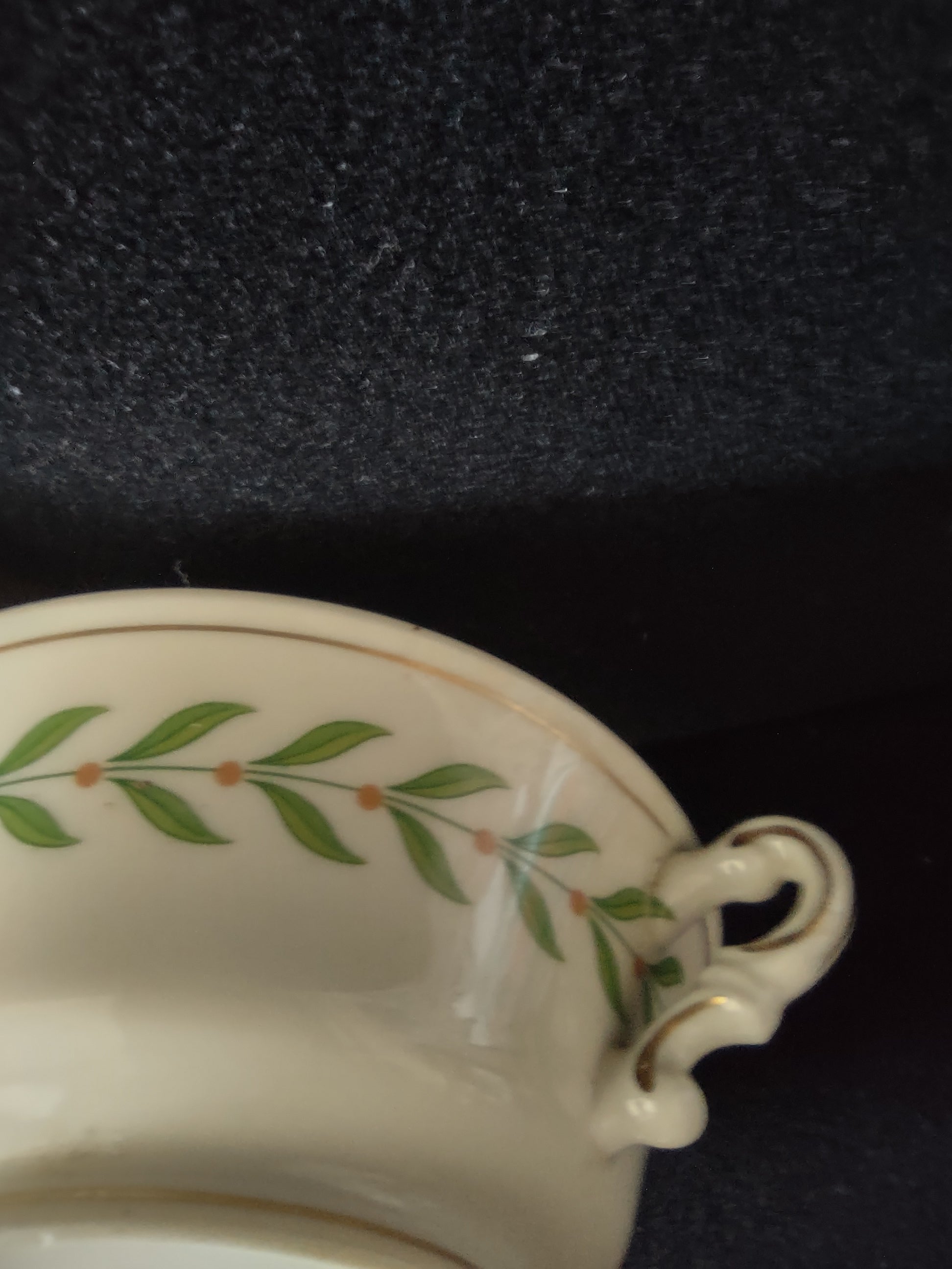 Vintage Syracuse China Old Ivory Bullion Soup Cup & Saucer Set of 2 [6599]