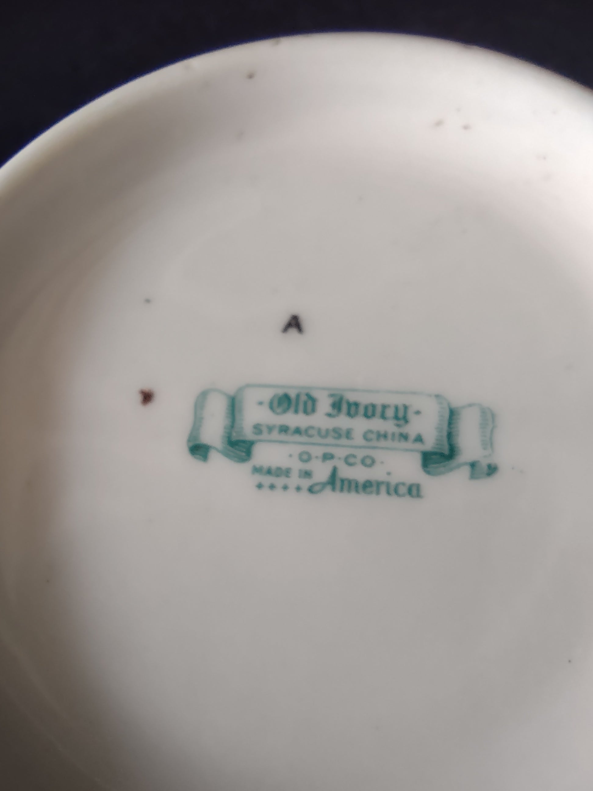 Vintage Syracuse China Old Ivory Bullion Soup Cup & Saucer Set of 2 [6599]