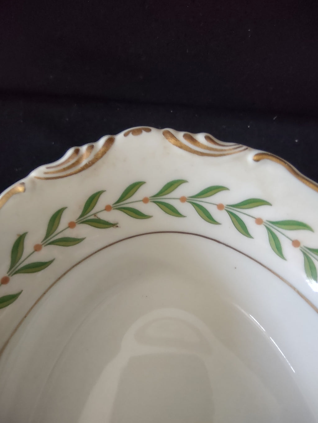 Vintage Syracuse China Old Ivory Oval Vegetable Dish Green Laurel [6603]