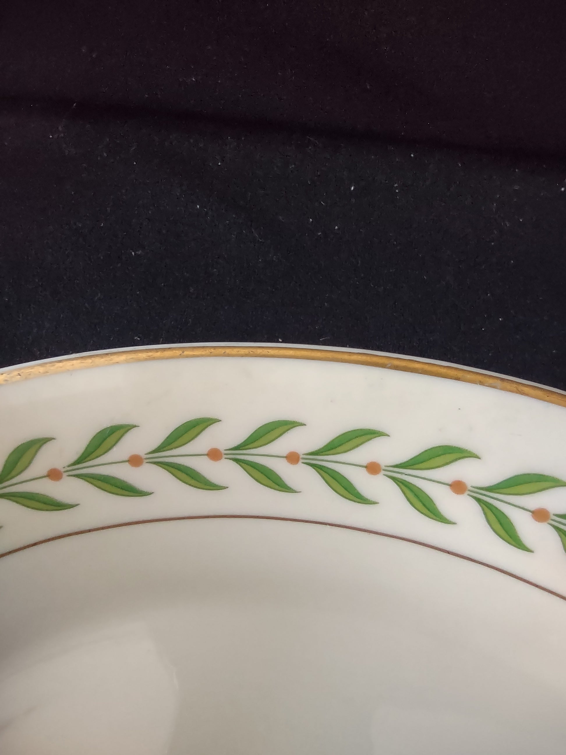 Vintage Syracuse China Old Ivory Oval Vegetable Dish Green Laurel [6603]