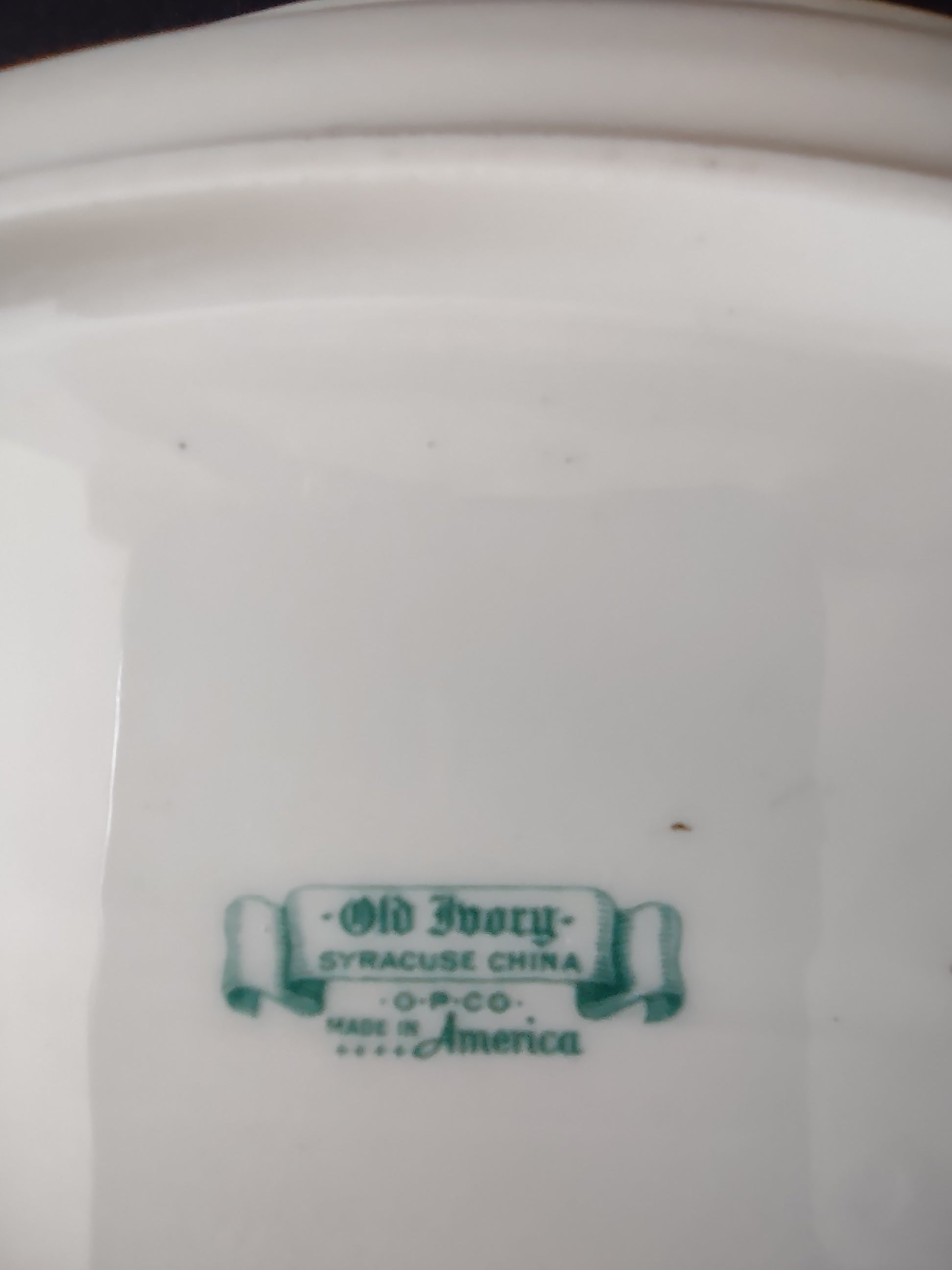 Vintage Syracuse China Old Ivory Oval Vegetable Dish Green Laurel [6603]