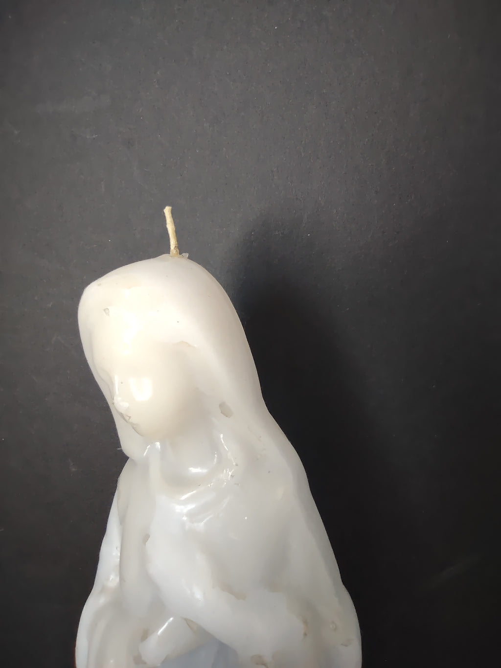 Vintage Candles by Foster Madonna Virgin Mary Figural Candle White & Blue [6626]