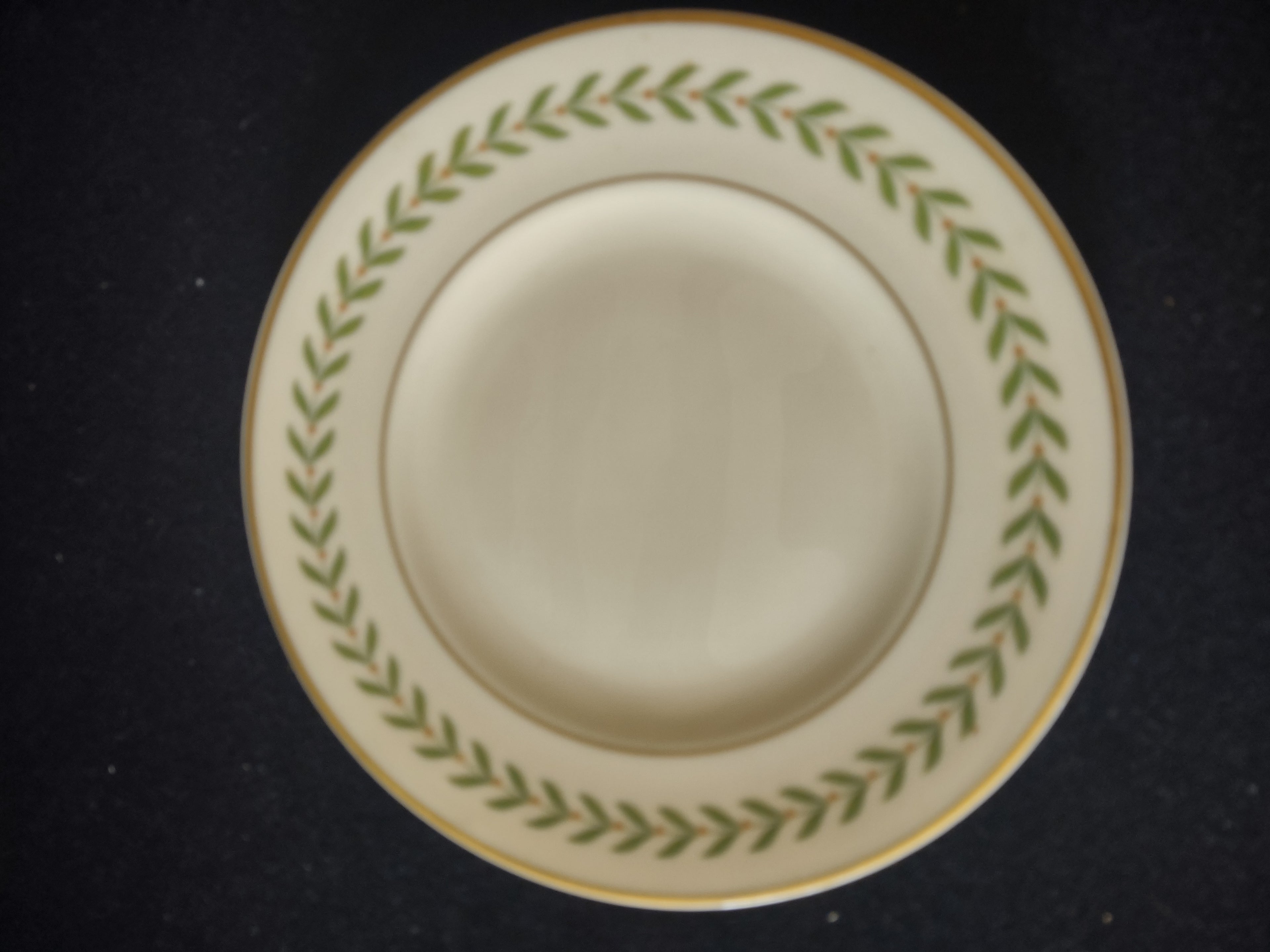 Vintage Syracuse China Greenwood Old Ivory Bread Plates Set of 4 Gold Rim [6604]