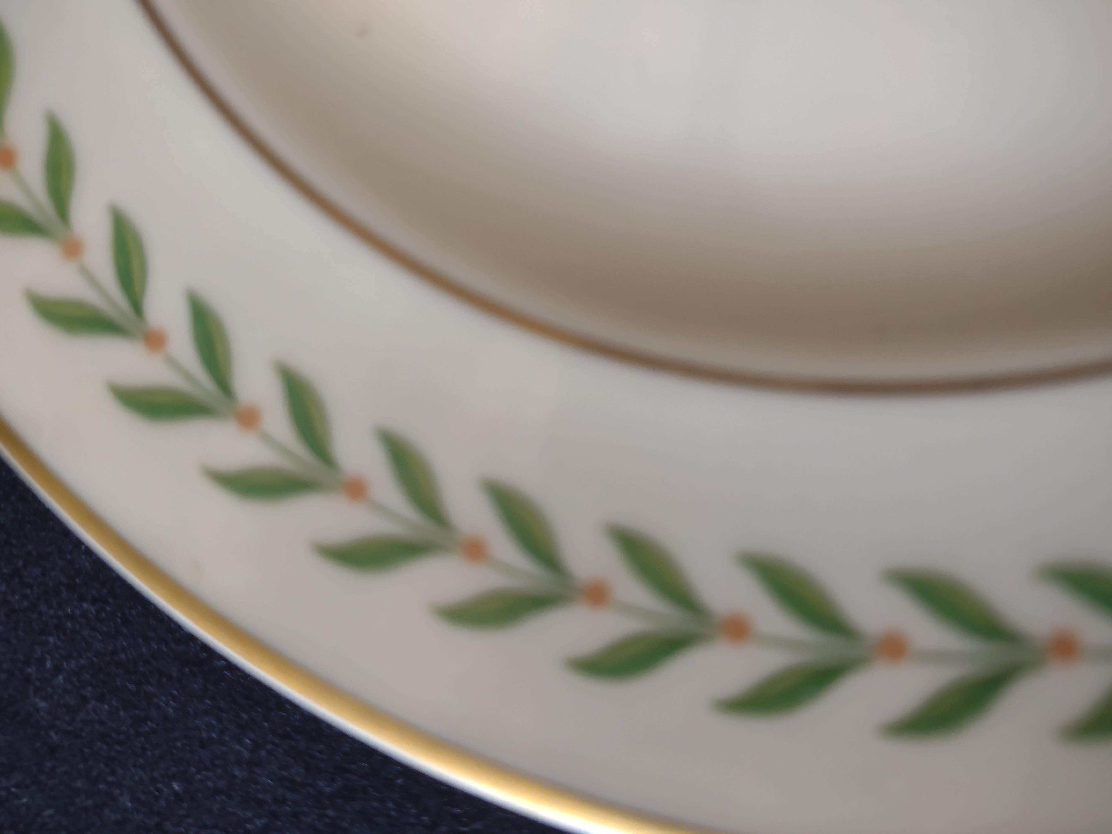 Vintage Syracuse China Greenwood Old Ivory Bread Plates Set of 4 Gold Rim [6604]