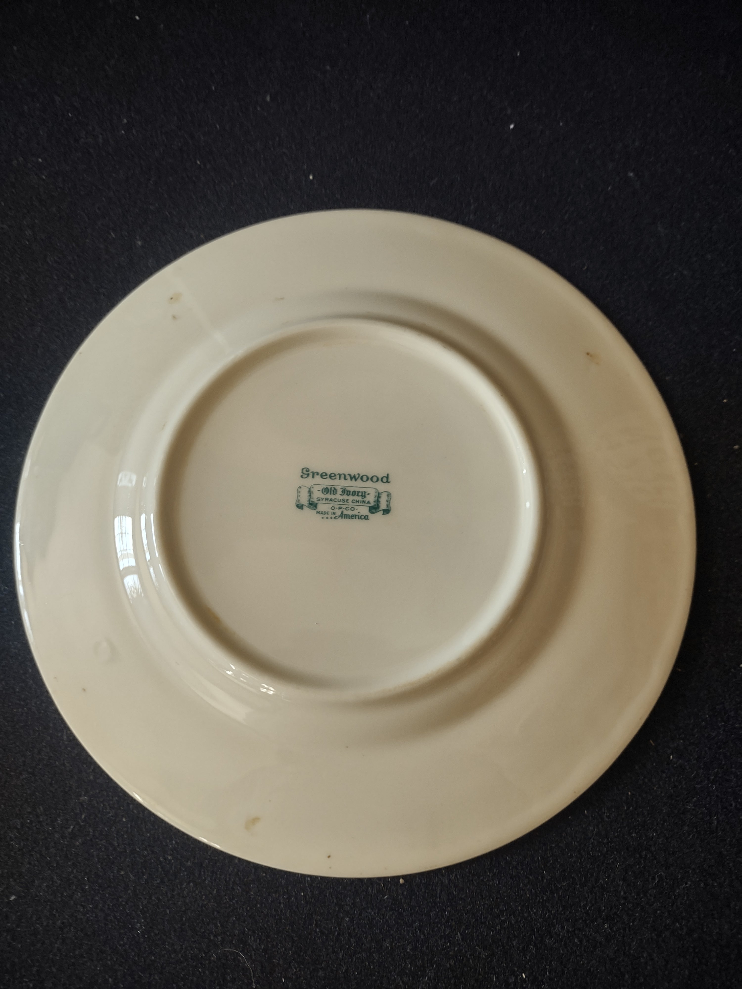 Vintage Syracuse China Greenwood Old Ivory Bread Plates Set of 4 Gold Rim [6604]