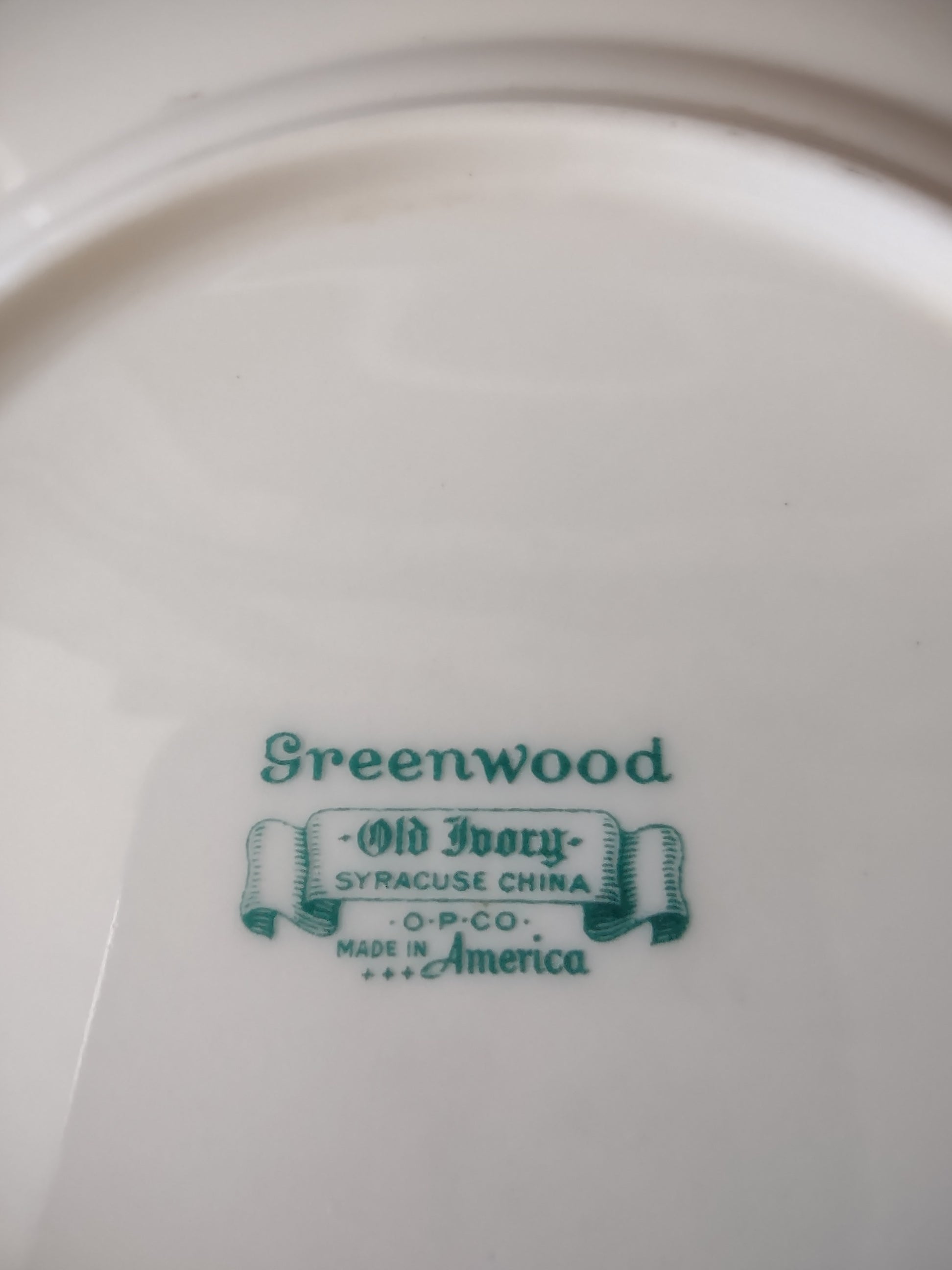 Vintage Syracuse China Greenwood Old Ivory Bread Plates Set of 4 Gold Rim [6604]