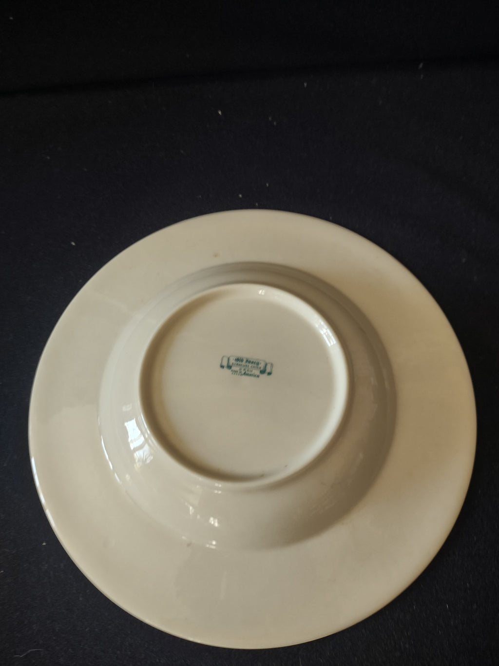 Vintage Syracuse China Green Laurel Gold Rim Rimmed Soup Bowls Set of 2 [6606]