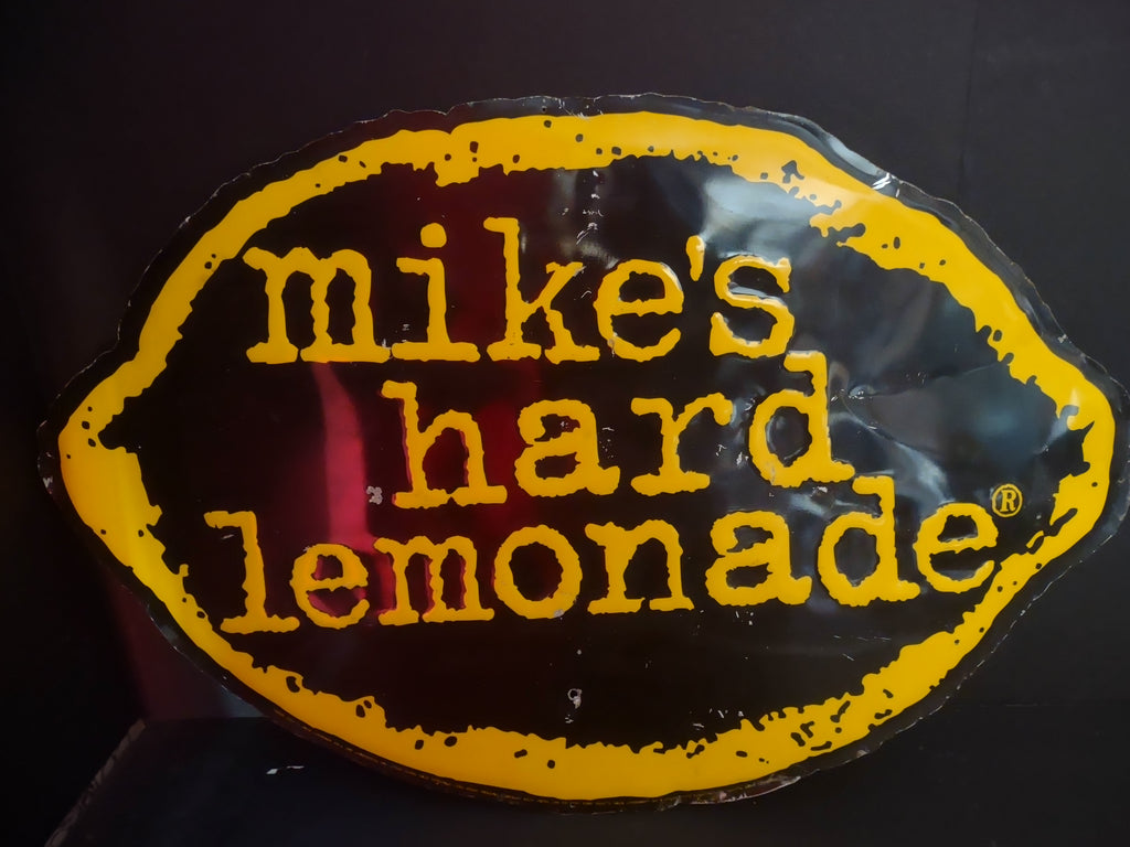 Vintage Mike's Hard Lemonade Lemon-Shaped Metal Advertising Sign [6625]