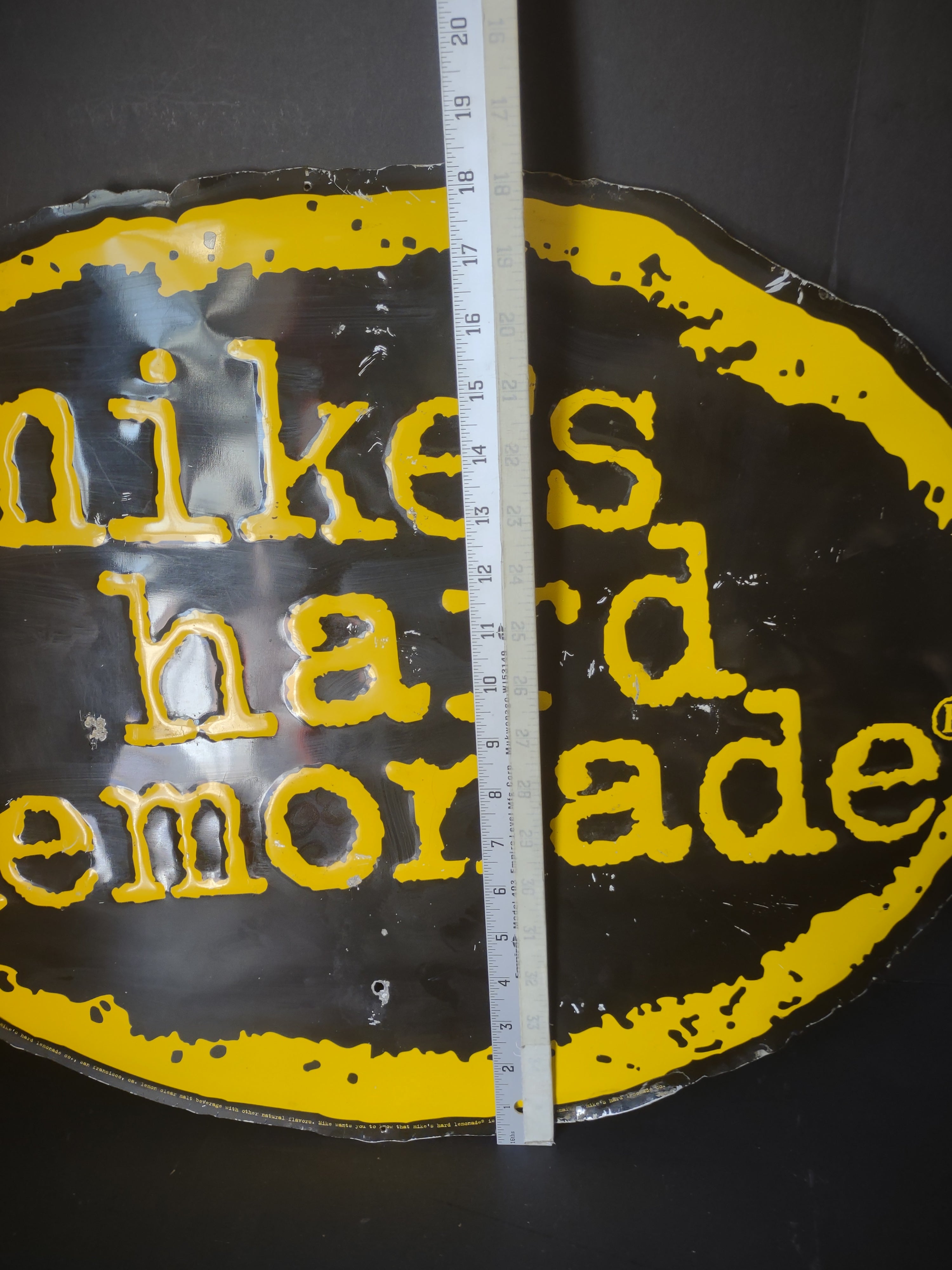 Vintage Mike's Hard Lemonade Lemon-Shaped Metal Advertising Sign [6625]