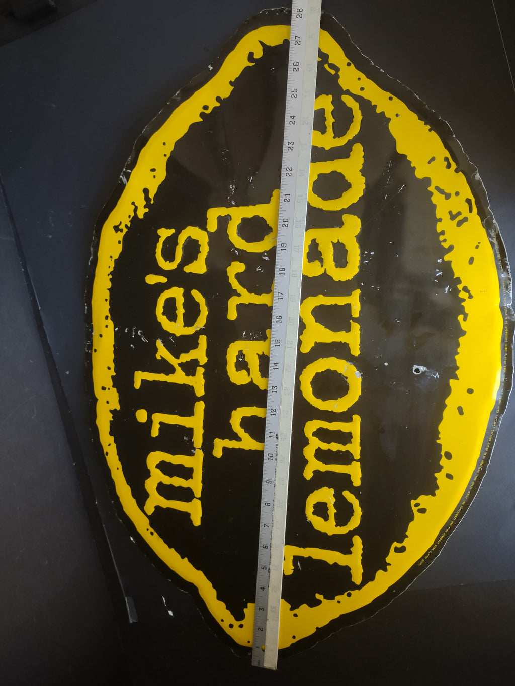 Vintage Mike's Hard Lemonade Lemon-Shaped Metal Advertising Sign [6625]