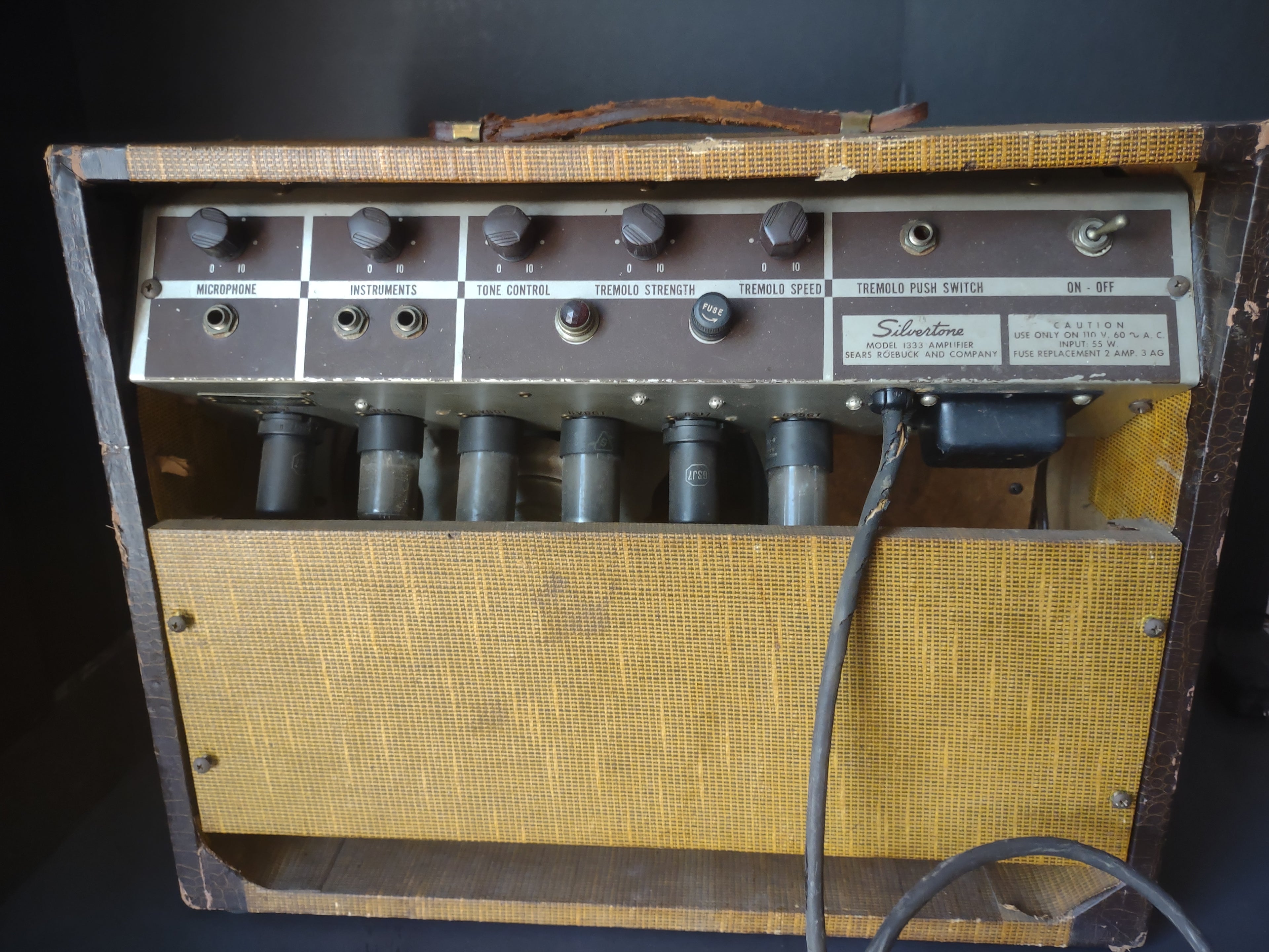 Vintage Silvertone 1333 Tube Guitar Amplifier Tremolo [6609]
