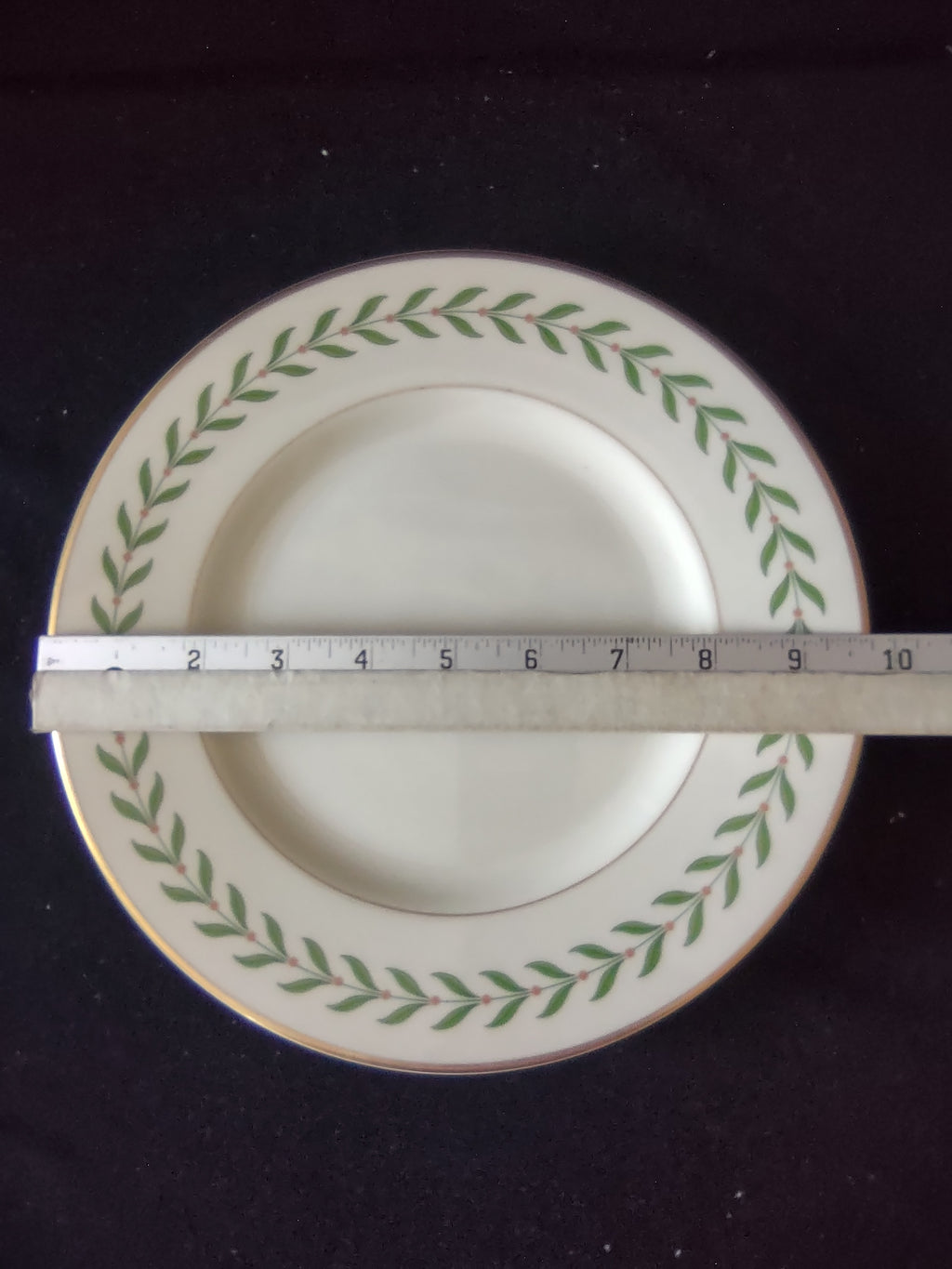 Vintage Syracuse China Old Ivory Greenwood 10.25" Plates Set of 2 Gold Trim [6612]