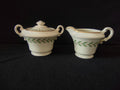 Vintage Syracuse China Old Ivory Greenwood Sugar Bowl & Creamer Gold Trim [6611]