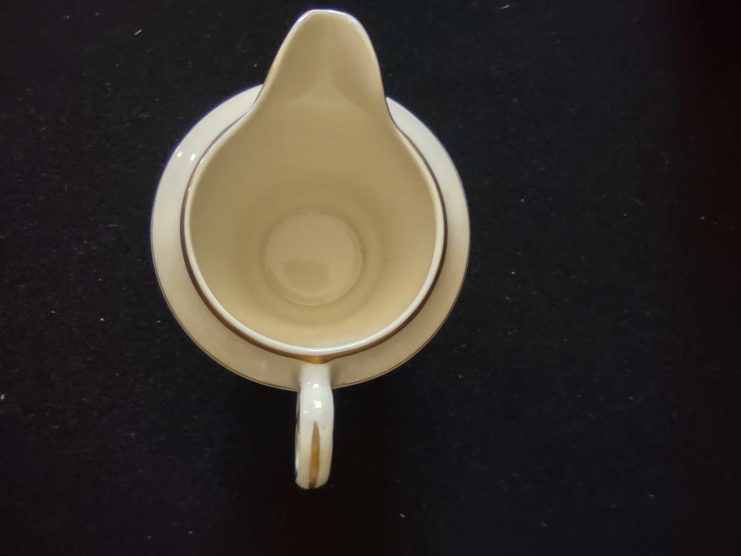 Vintage Syracuse China Old Ivory Greenwood Sugar Bowl & Creamer Gold Trim [6611]