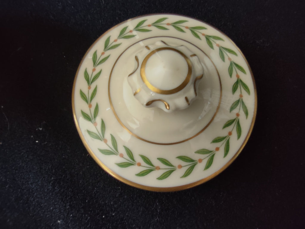 Vintage Syracuse China Old Ivory Greenwood Sugar Bowl & Creamer Gold Trim [6611]
