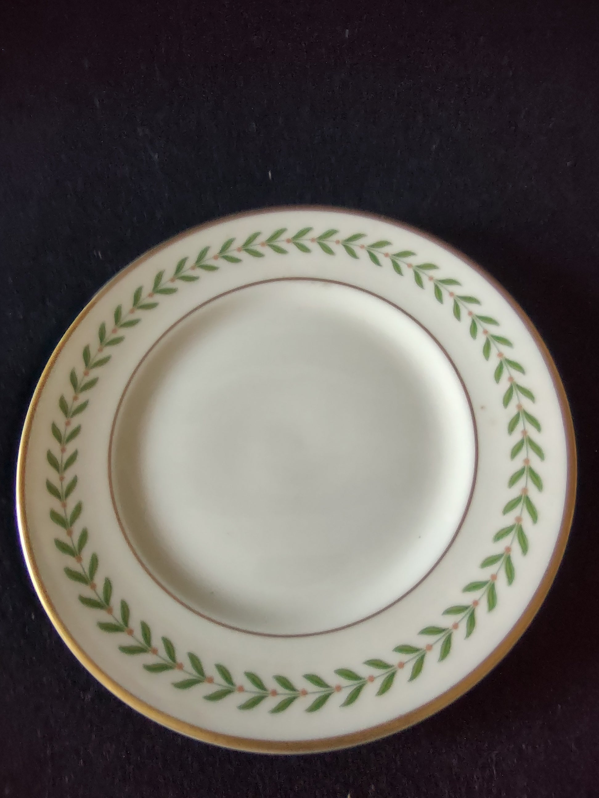 Vintage Syracuse China Greenwood Old Ivory Bread Butter Plates Set 4 [6614]