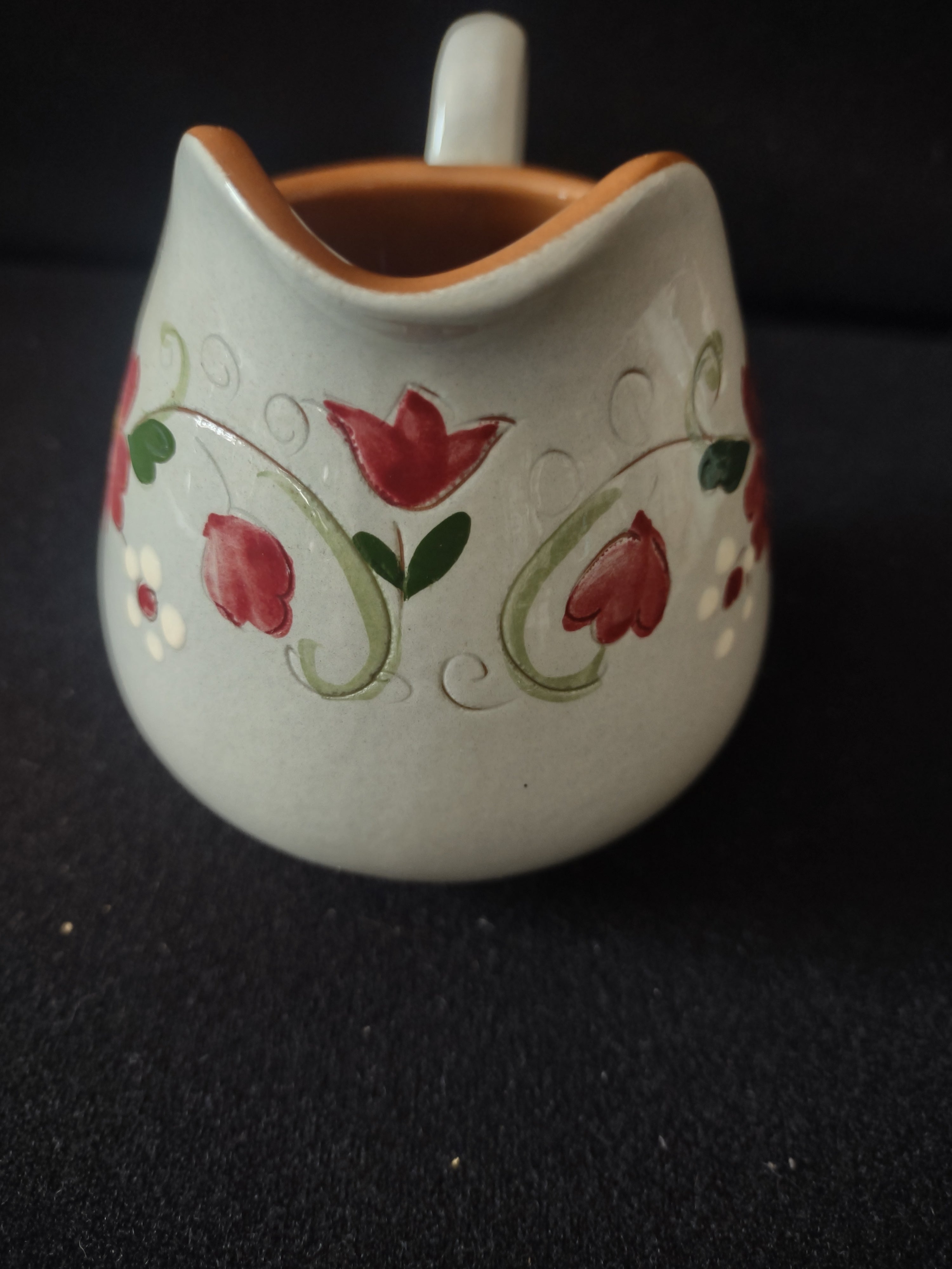 Vintage Stangl Pottery Garland Creamer Pink Floral Tulip USA [6619]