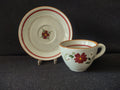 Vintage Stangl Pottery Garland Cup & Saucer Set Cream & Burgundy [6620]