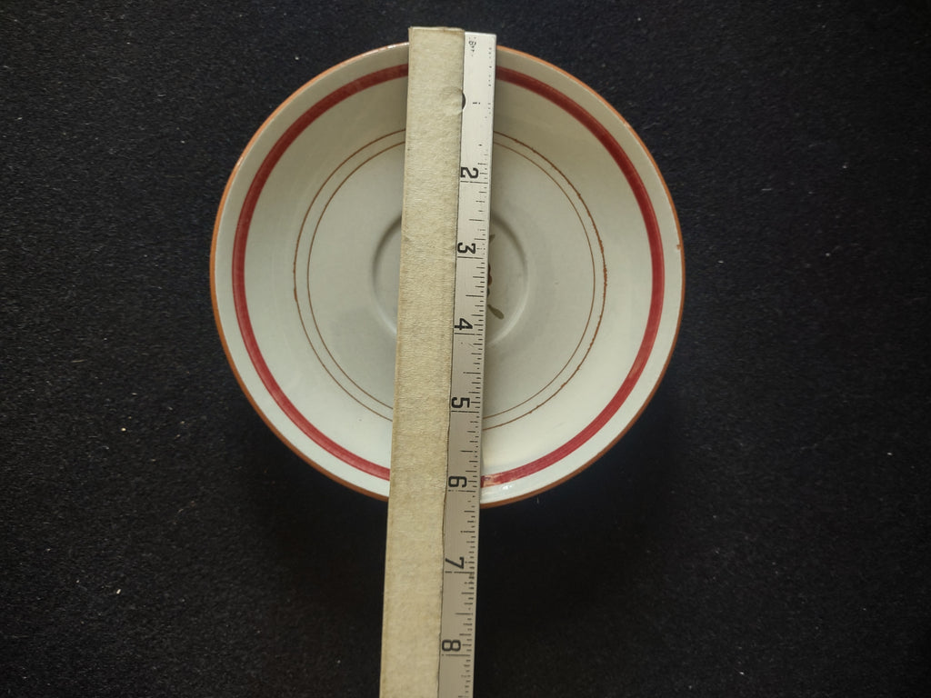Vintage Stangl Pottery Garland Cup & Saucer Set Cream & Burgundy [6620]