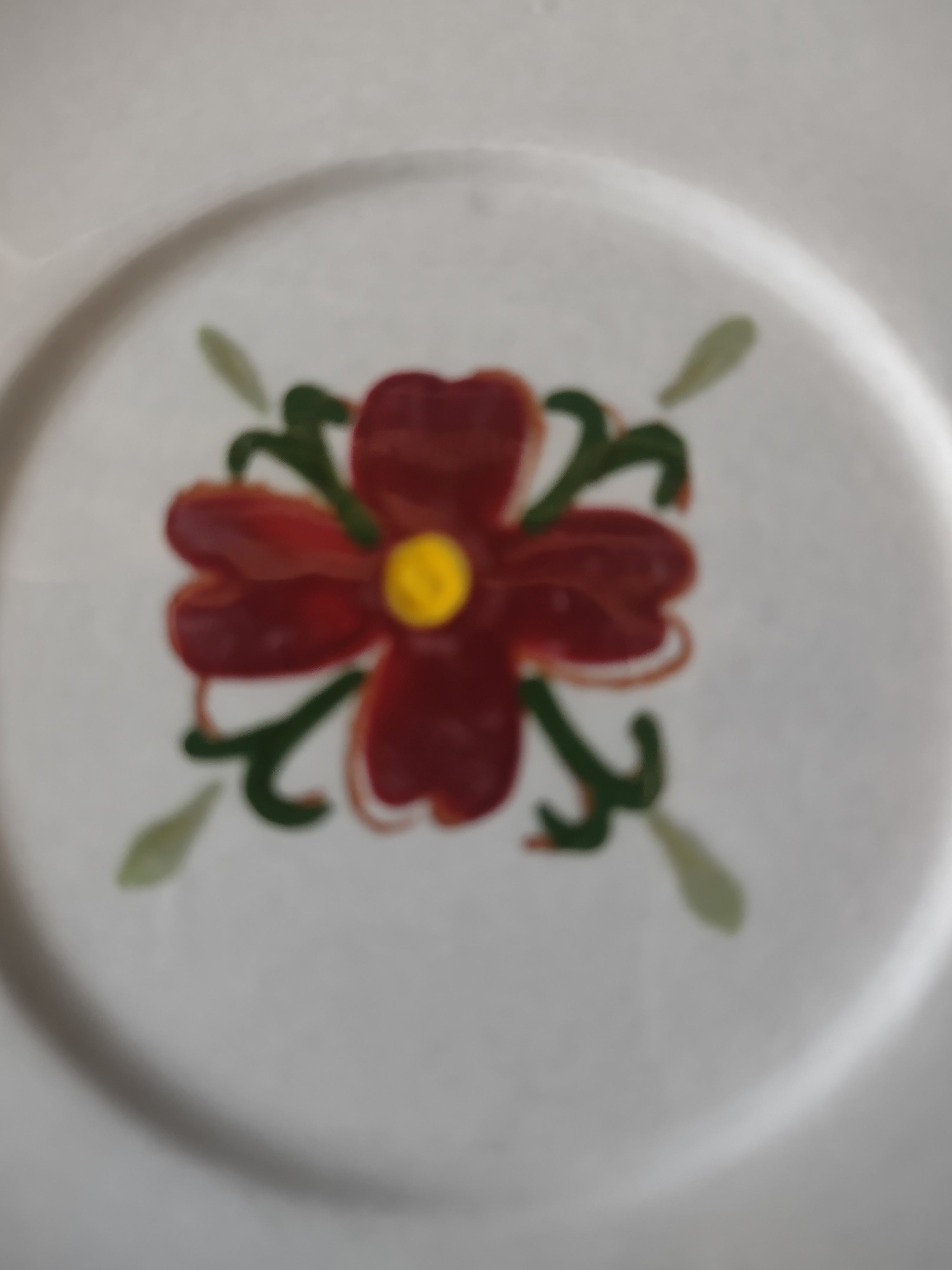 Vintage Stangl Pottery Garland Cup & Saucer Set Cream & Burgundy [6620]
