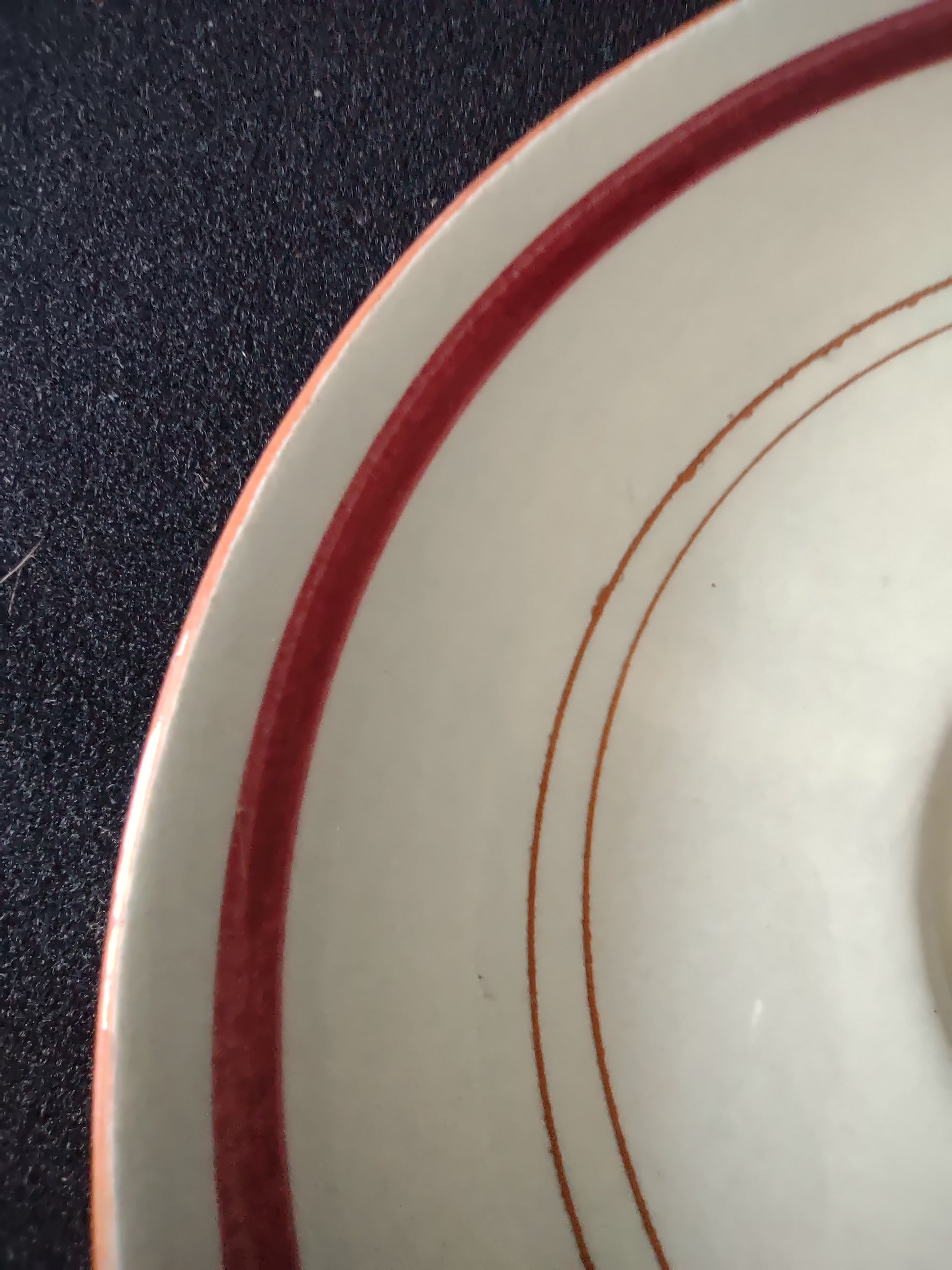 Vintage Stangl Pottery Garland Cup & Saucer Set Cream & Burgundy [6620]