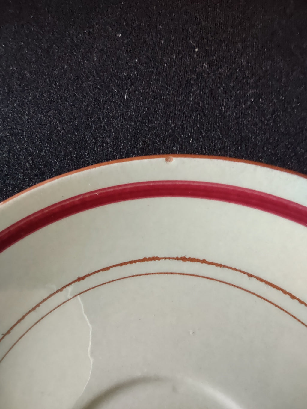 Vintage Stangl Pottery Garland Cup & Saucer Set Cream & Burgundy [6620]