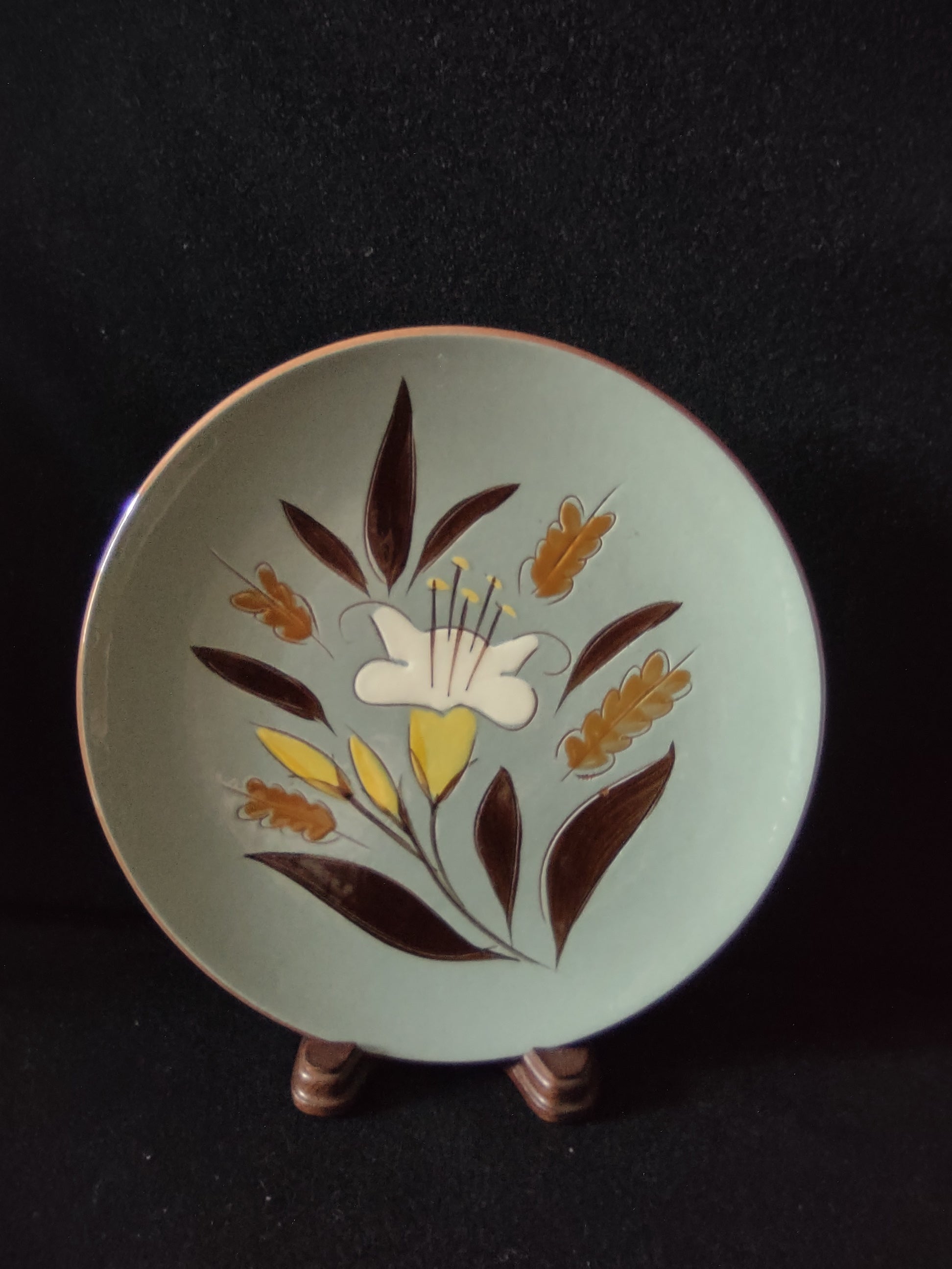 Vintage Stangl Golden Harvest Small Plate Brown & Yellow [6621]