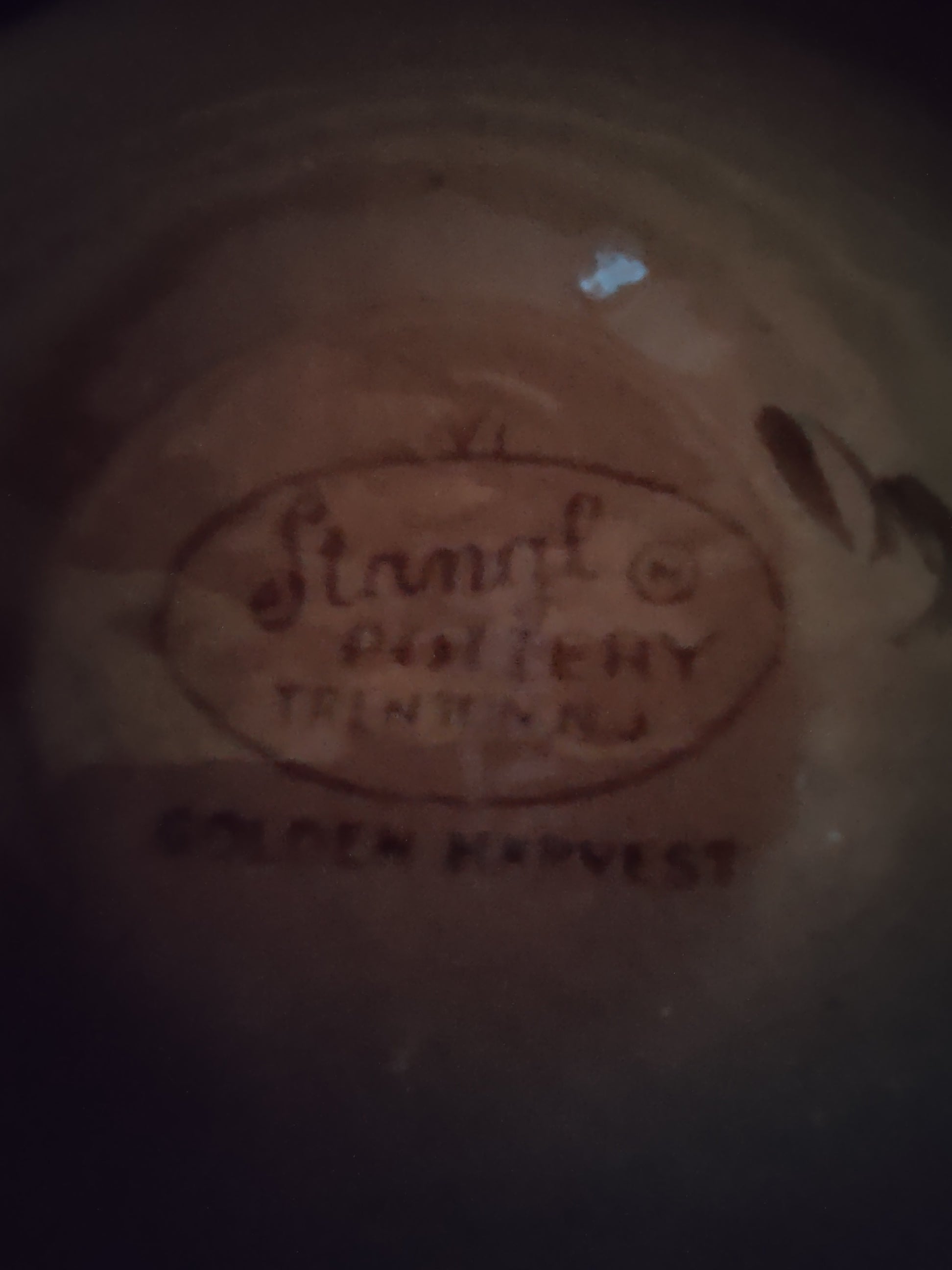 Vintage Stangl Golden Harvest Lug Soup Bowl Brown Set/2 [6622]