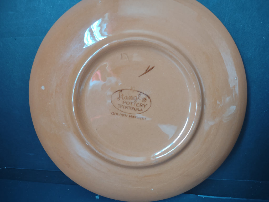 Vintage Stangl Golden Harvest Saucers Set of 2 Brown & Cream Leaf [6623]