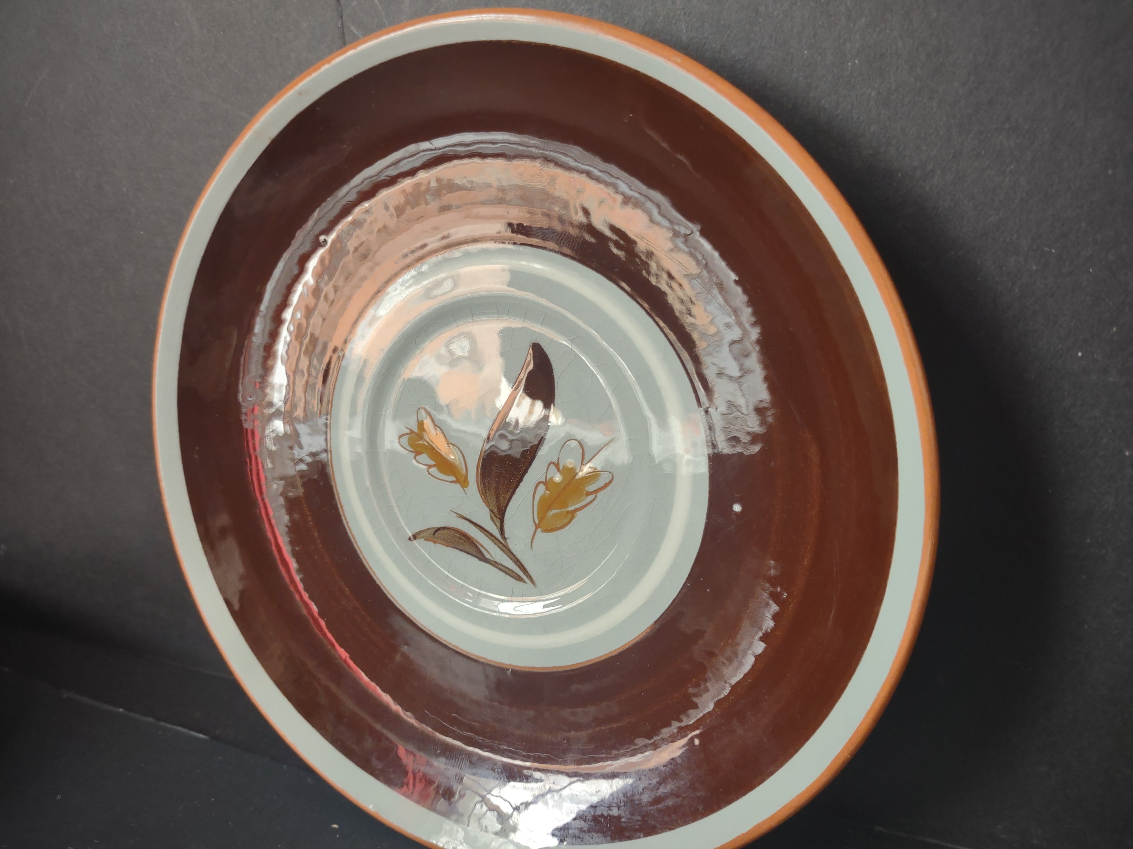 Vintage Stangl Golden Harvest Saucers Set of 2 Brown & Cream Leaf [6623]