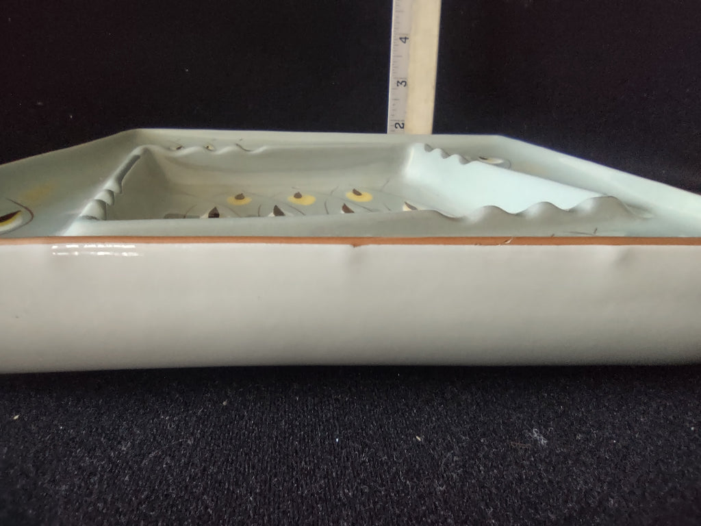 Vintage Stangl Pottery 3914B Gray Square Dish Ashtray Mid Century Modern [6634]