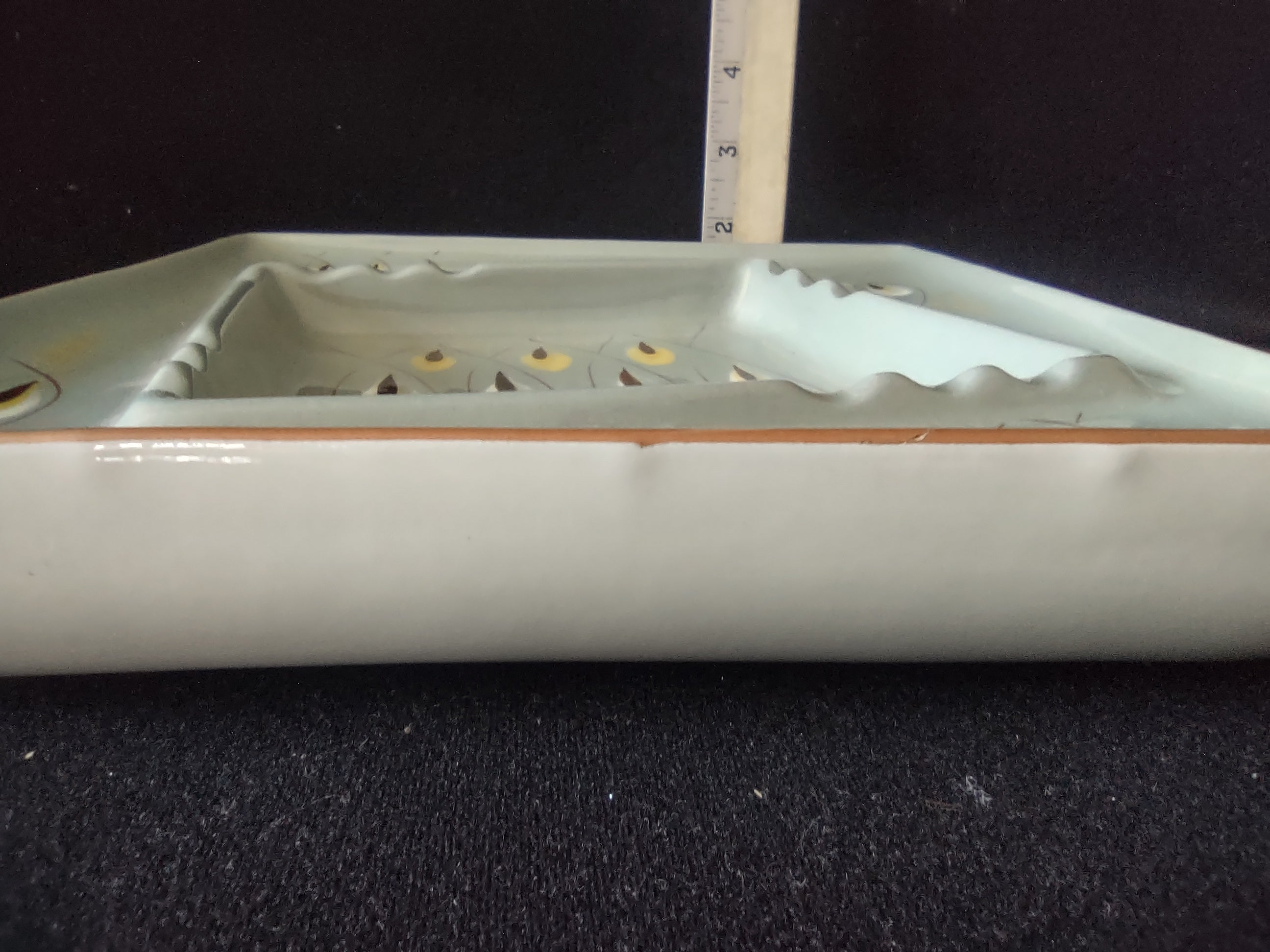 Vintage Stangl Pottery 3914B Gray Square Dish Ashtray Mid Century Modern [6634]