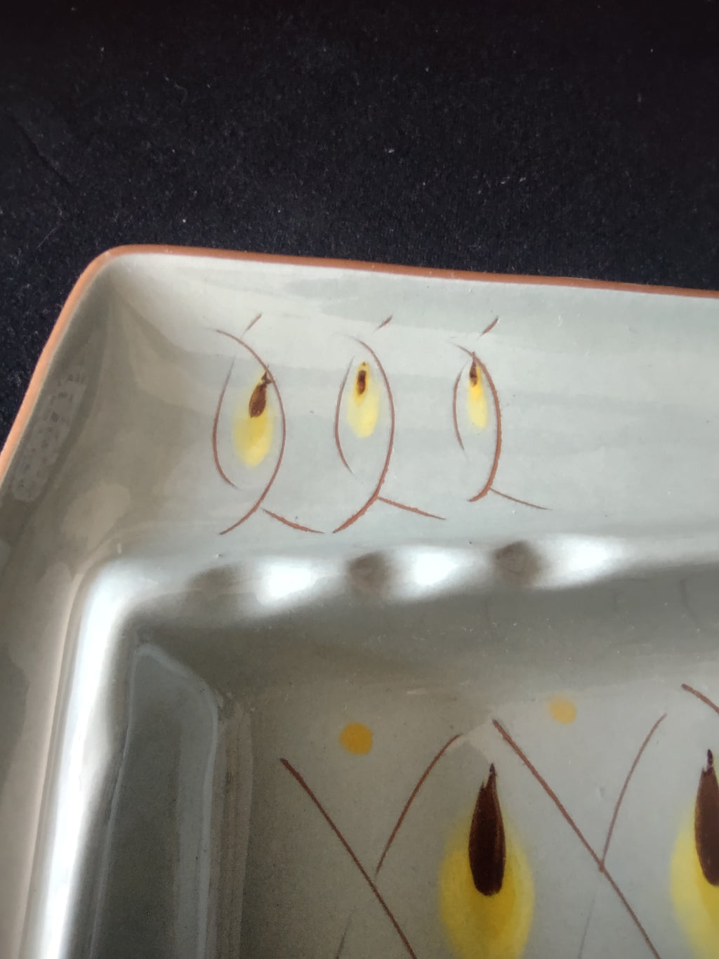 Vintage Stangl Pottery 3914B Gray Square Dish Ashtray Mid Century Modern [6634]