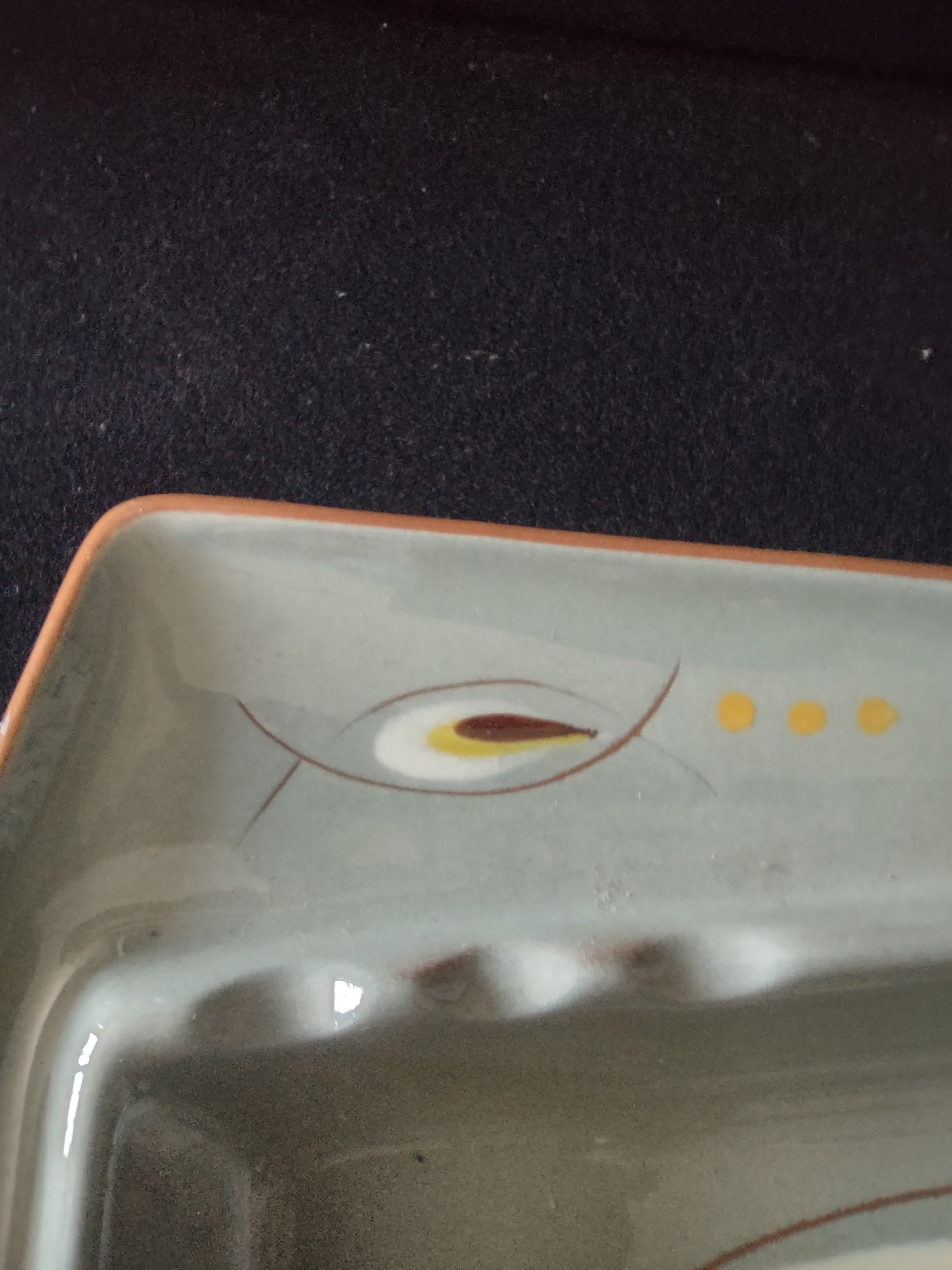 Vintage Stangl Pottery 3914B Gray Square Dish Ashtray Mid Century Modern [6634]