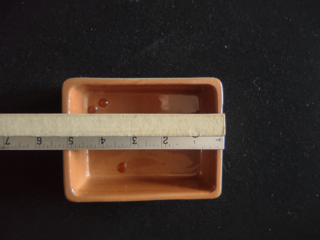 Vintage Stangl Pottery Terra Cotta Brown Cream Catchall Tray [6635]