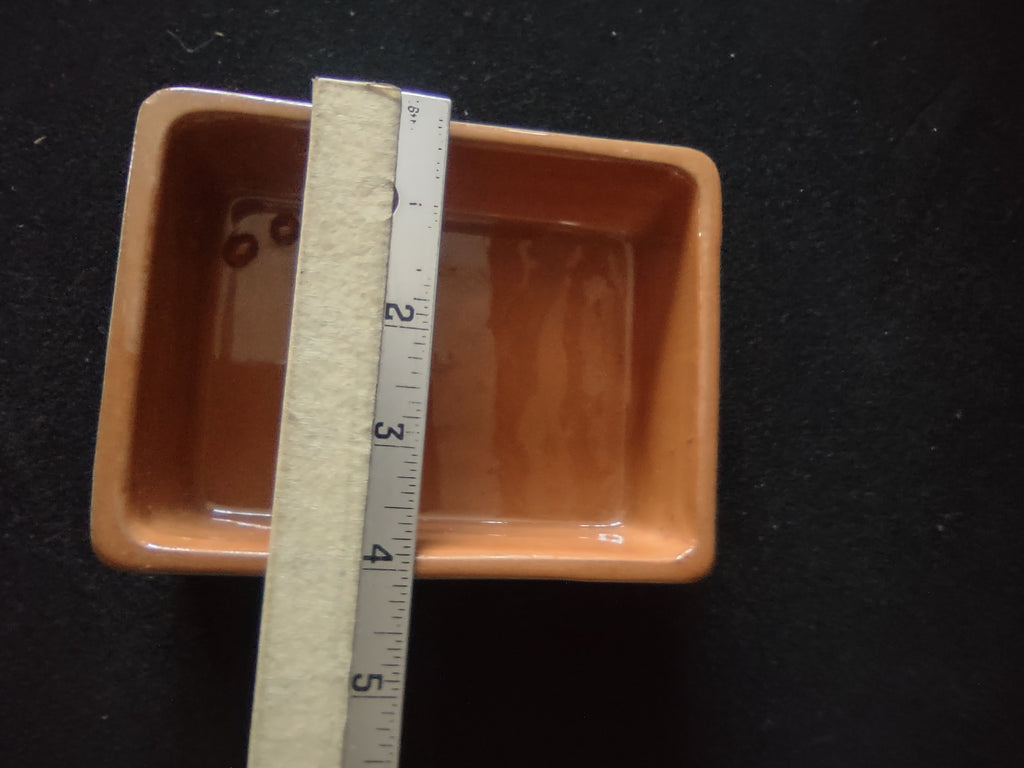 Vintage Stangl Pottery Terra Cotta Brown Cream Catchall Tray [6635]