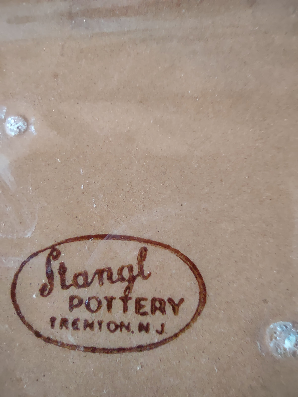 Vintage Stangl Pottery Terra Cotta Brown Cream Catchall Tray [6635]